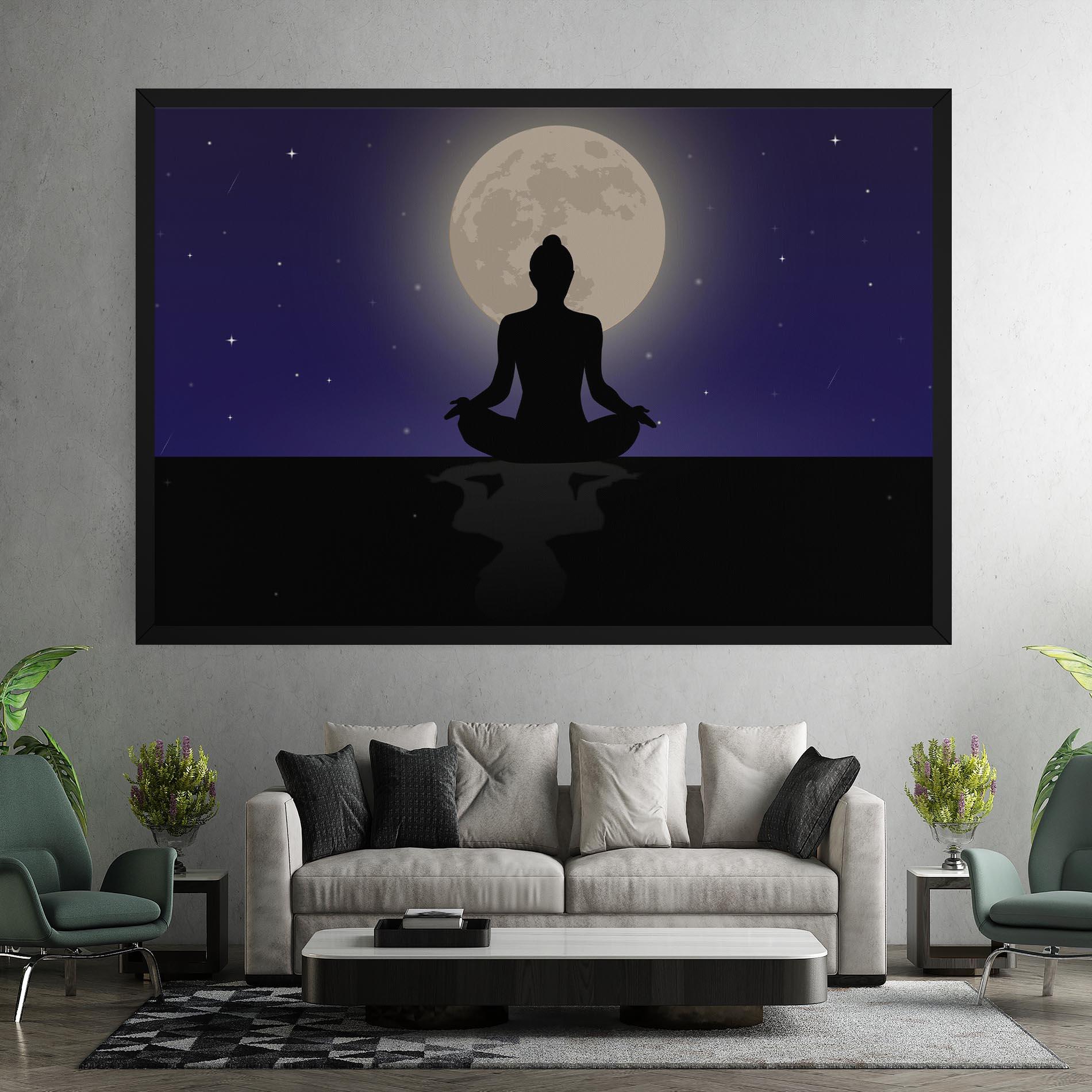 Картина на платно Full Moon Yoga mockup 7