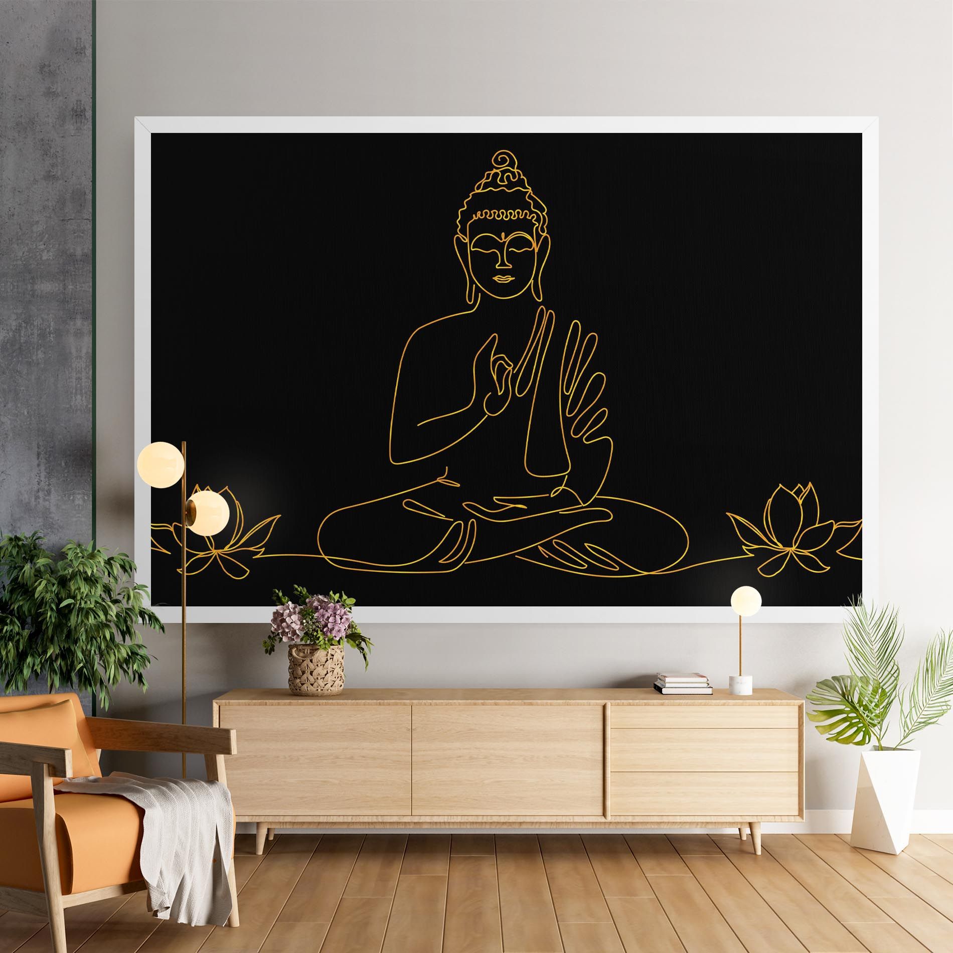 Buddha Gold Line mockup 9