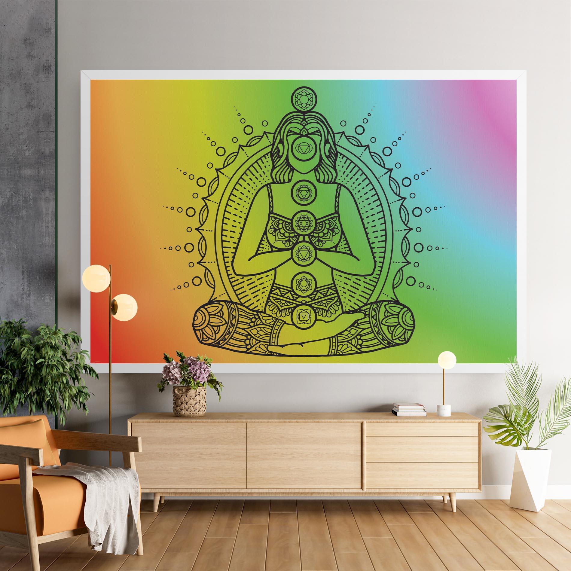 Картина на платно Girl Meditation mockup 9