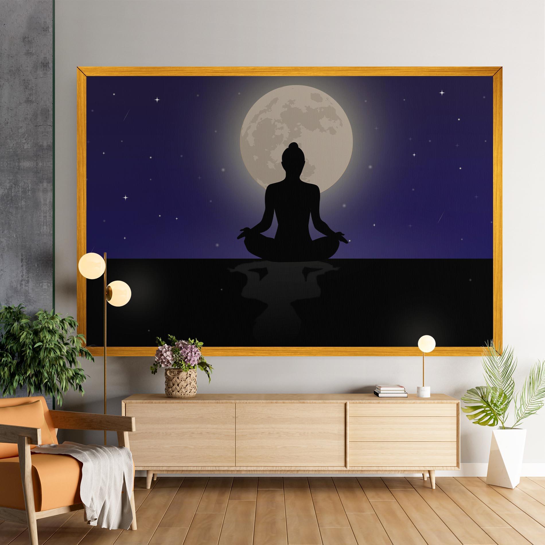 Картина на платно Full Moon Yoga mockup 9