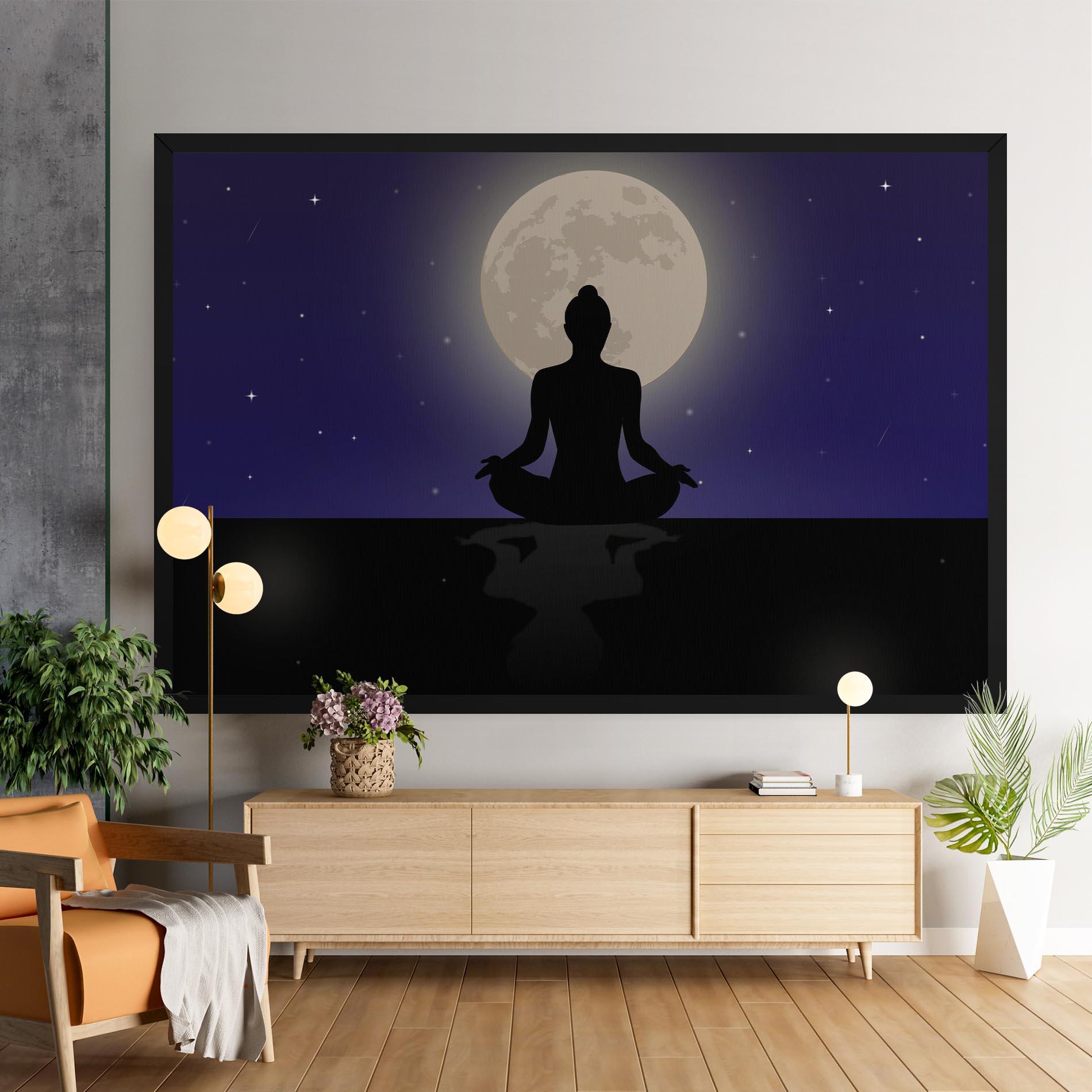 Картина на платно Full Moon Yoga mockup 9
