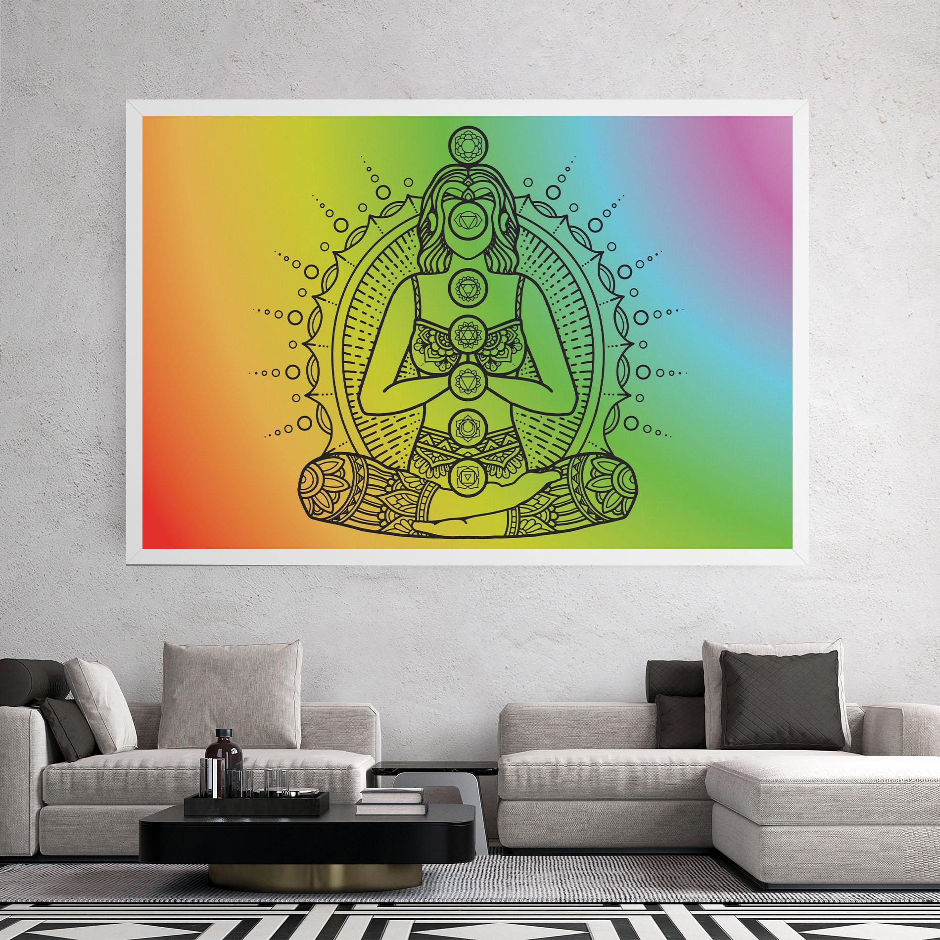 Картина на платно Girl Meditation mockup 2