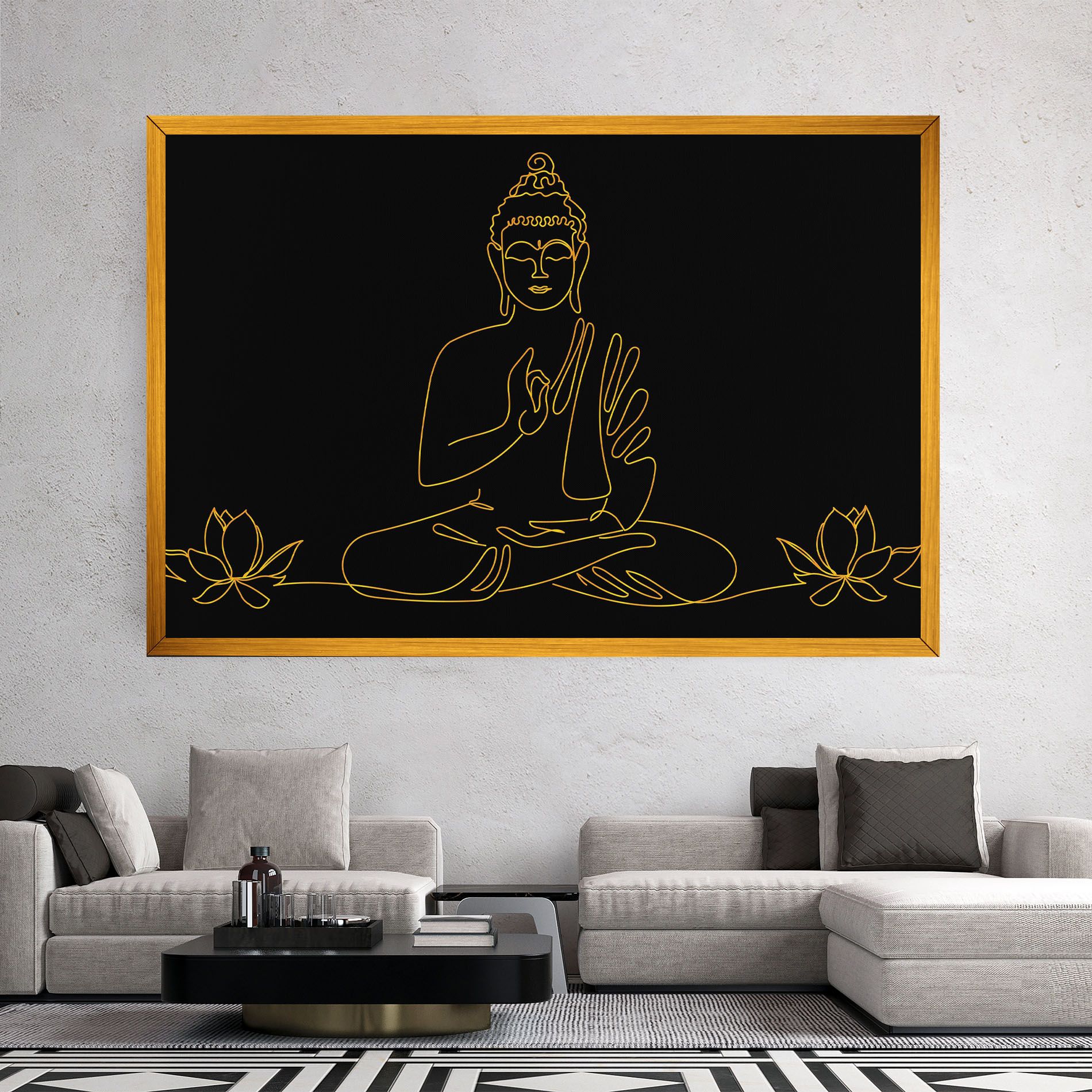 Buddha Gold Line mockup 2