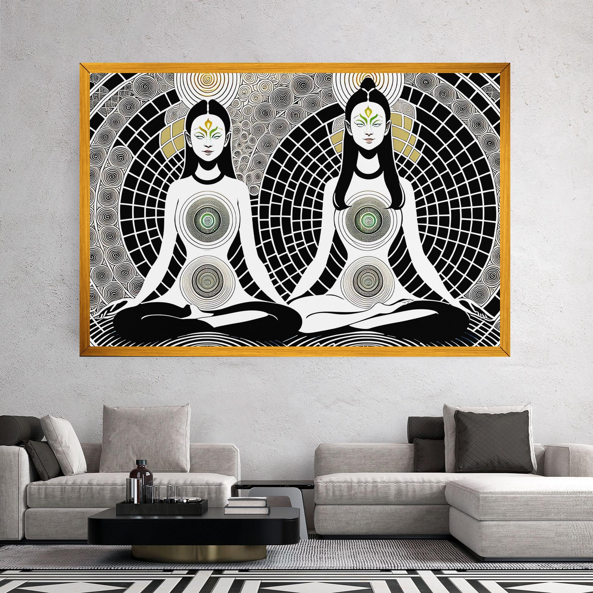 Картина на платно Clolorful Meditation mockup 2