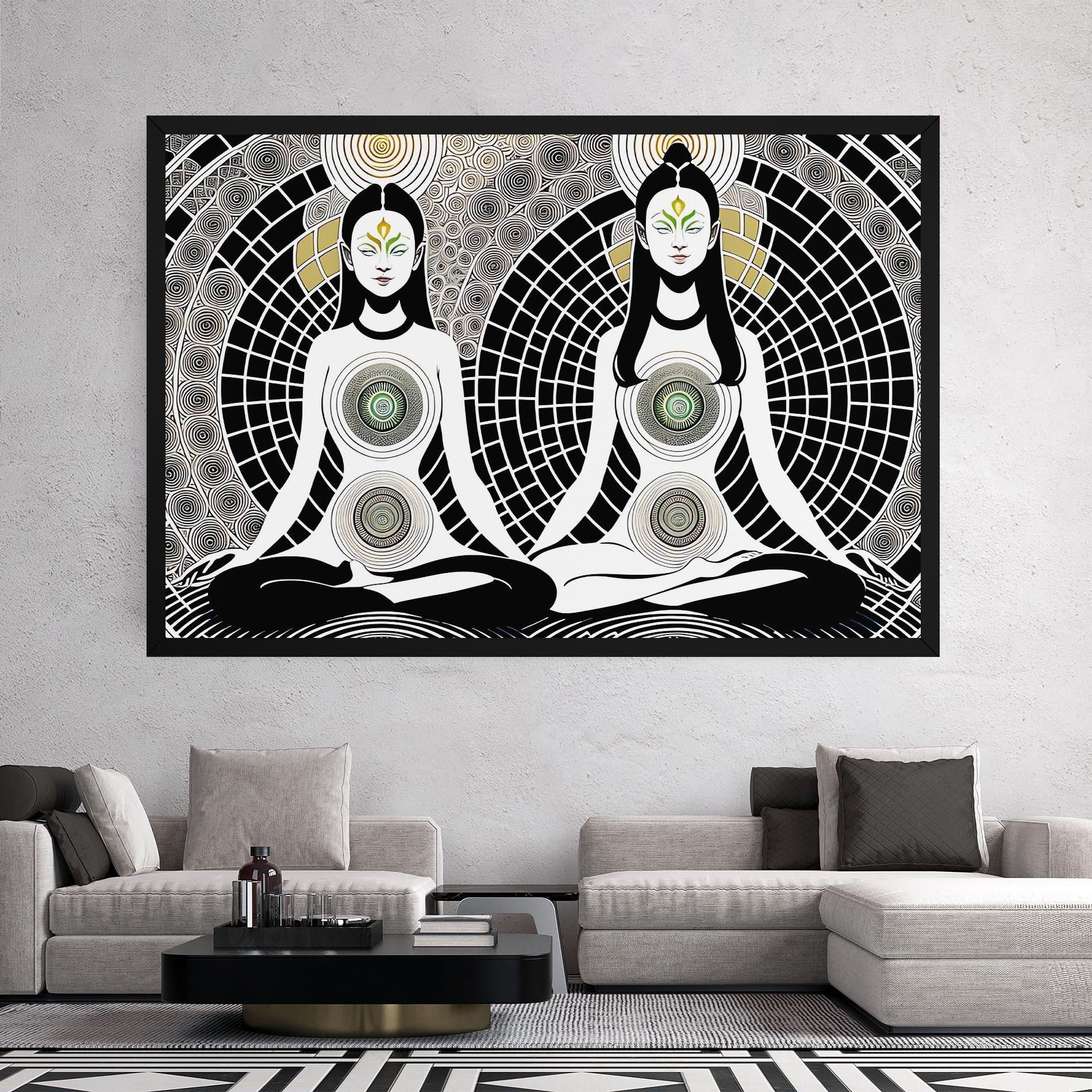 Картина на платно Clolorful Meditation mockup 2