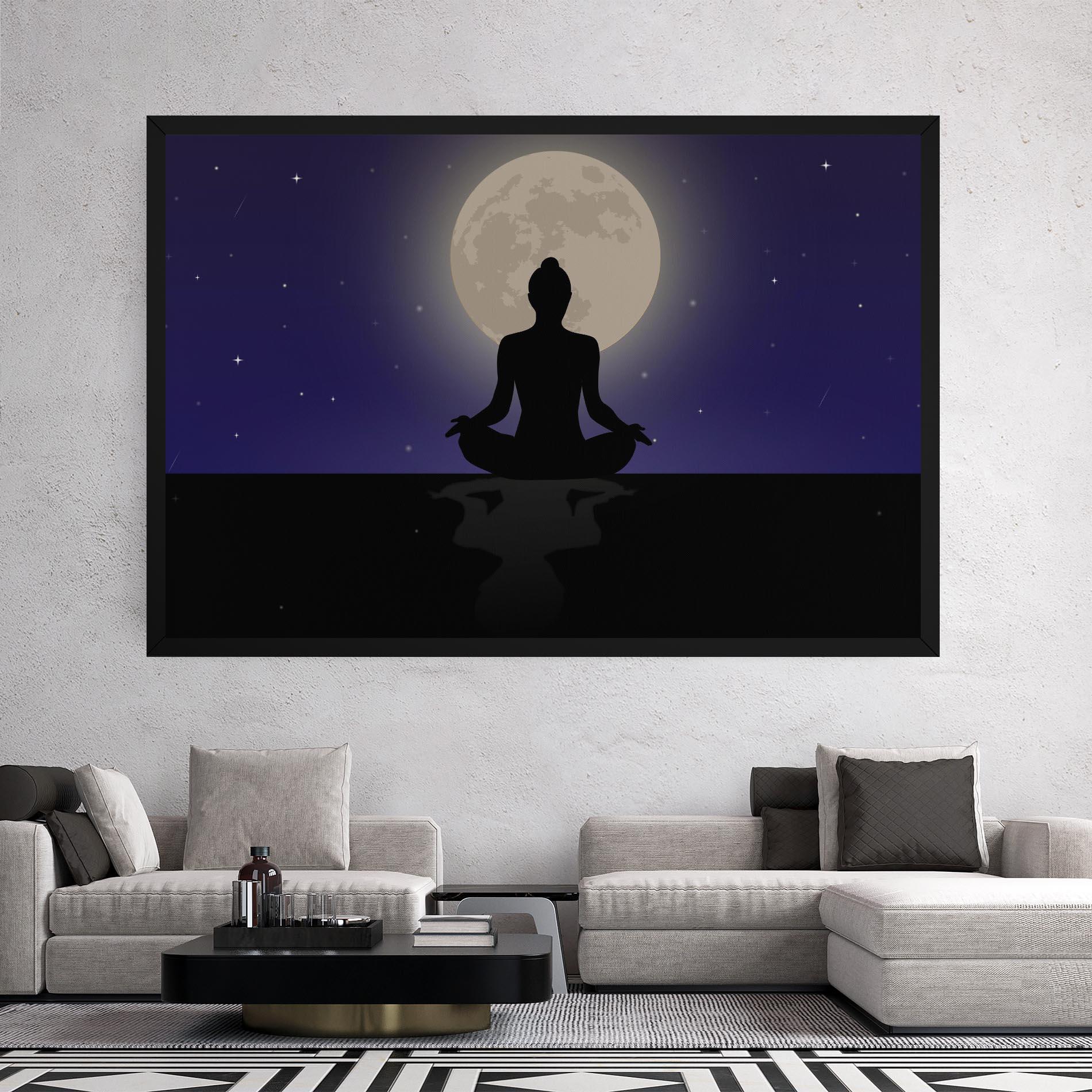 Картина на платно Full Moon Yoga mockup 2