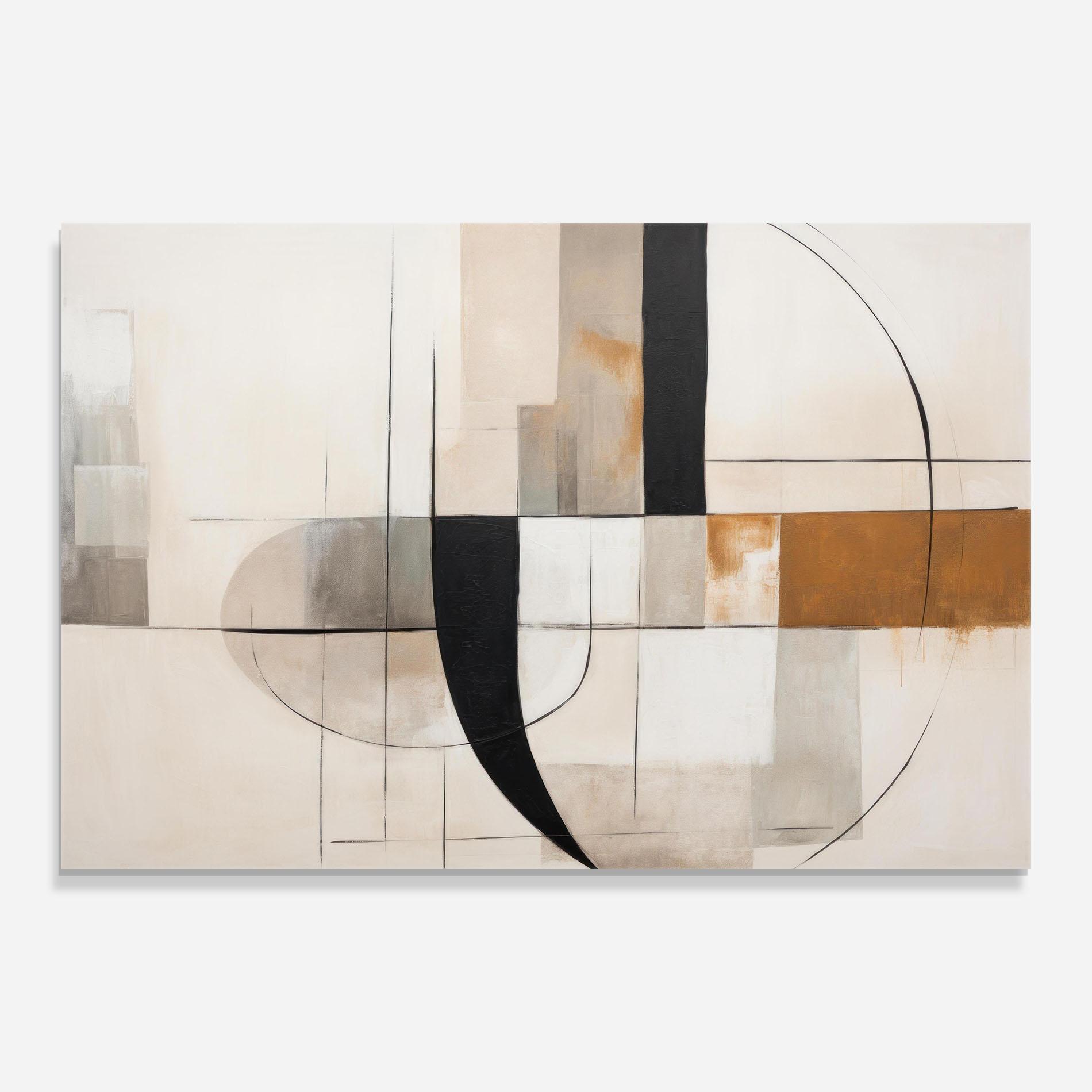 Стъклена картина Black Abstract Lines mockup 0