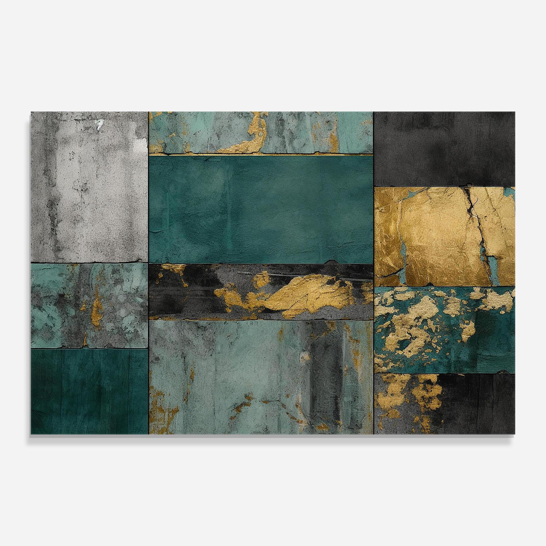 Стъклена картина Golden Green Painting mockup 0