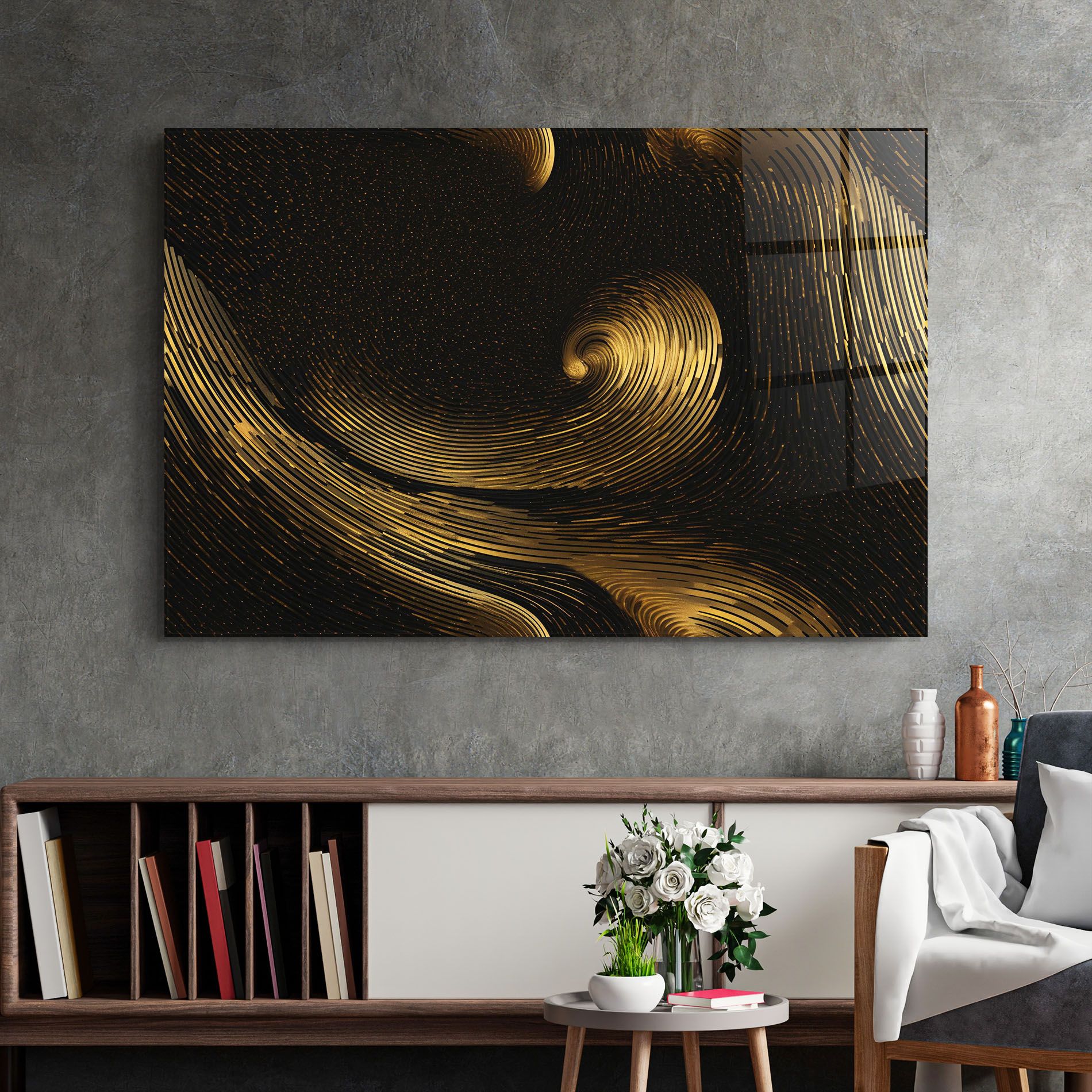Black Painting With Gold mockup 2