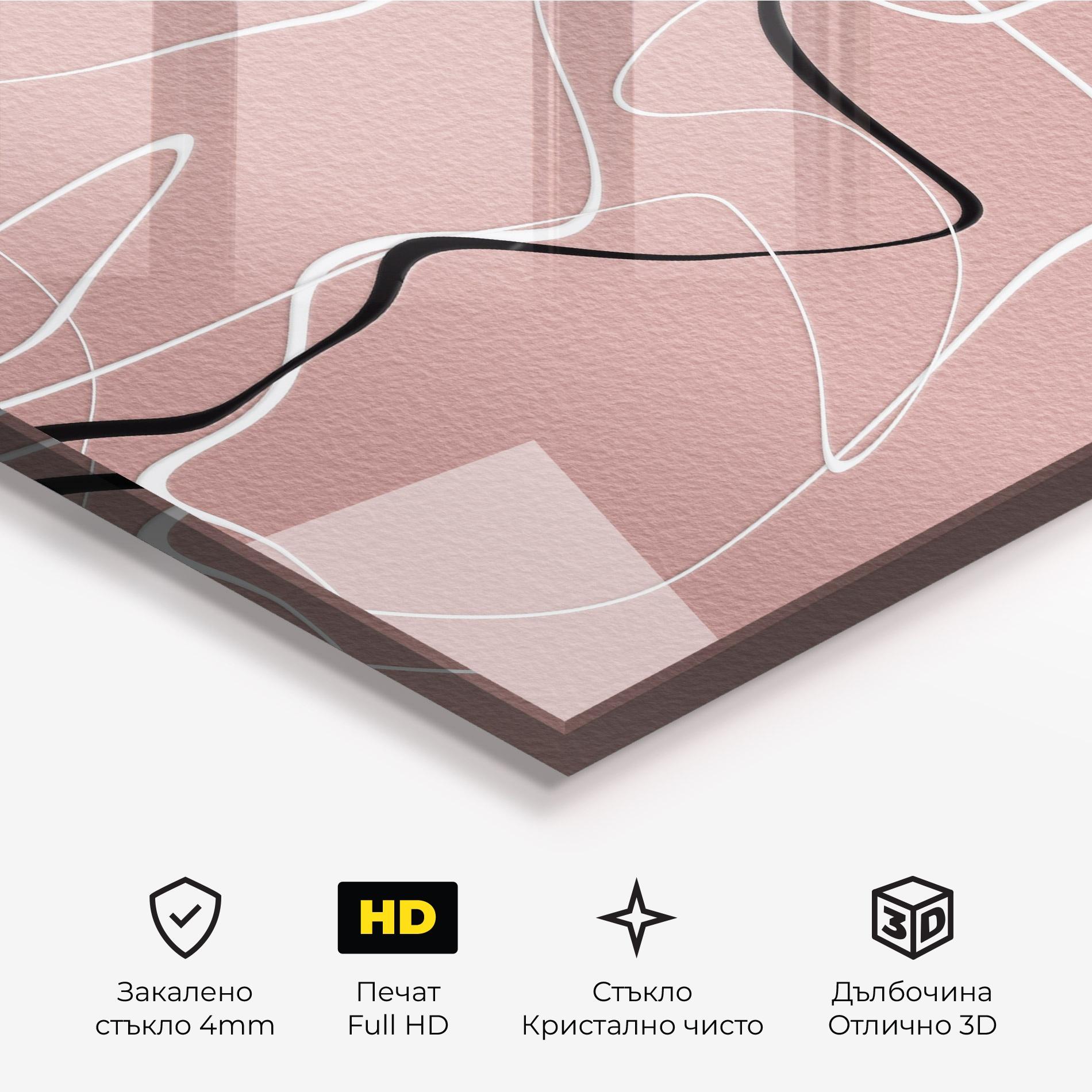Стъклена картина Abstract Pink Painting mockup 3