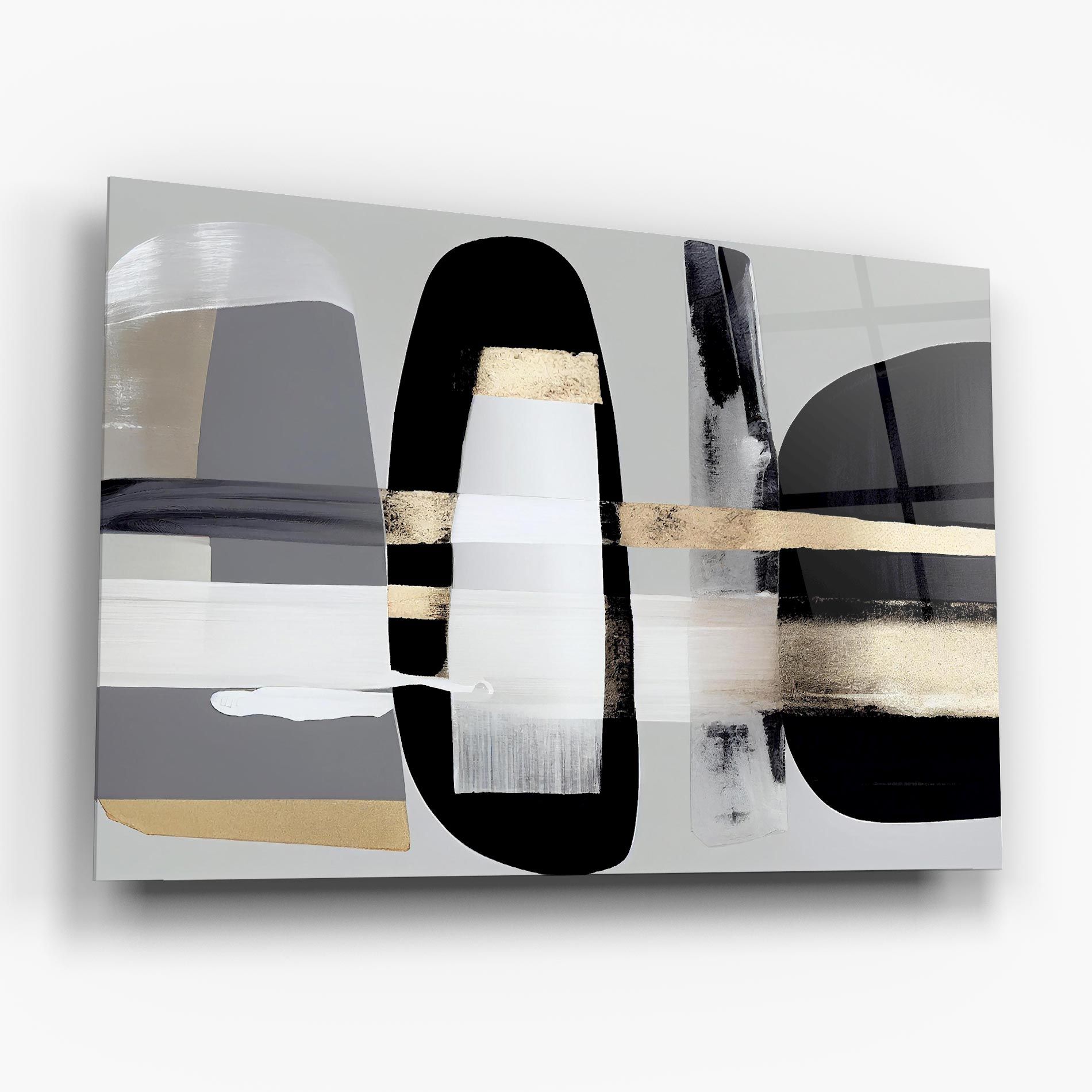 Abstract Gold Painting With Black mockup 6