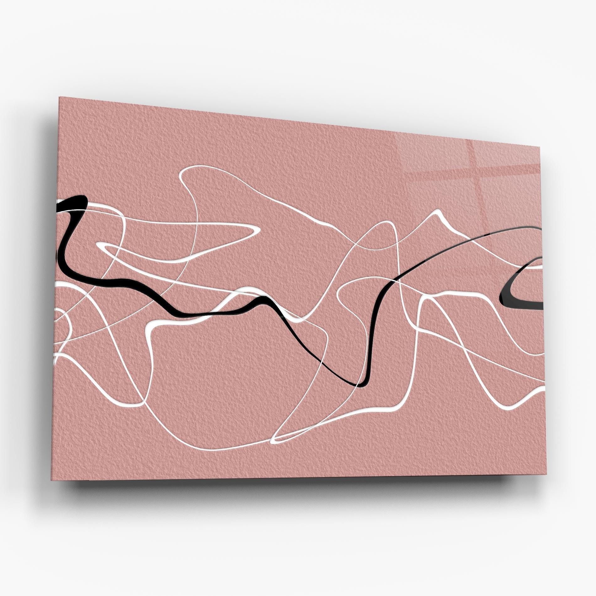 Стъклена картина Abstract Pink Painting mockup 6