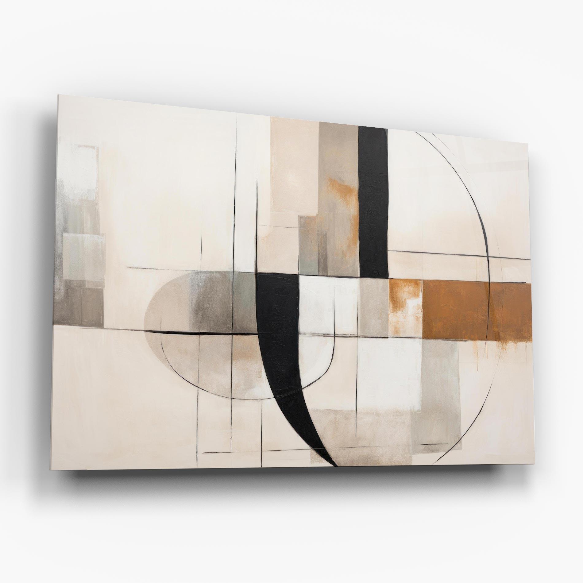 Стъклена картина Black Abstract Lines mockup 6