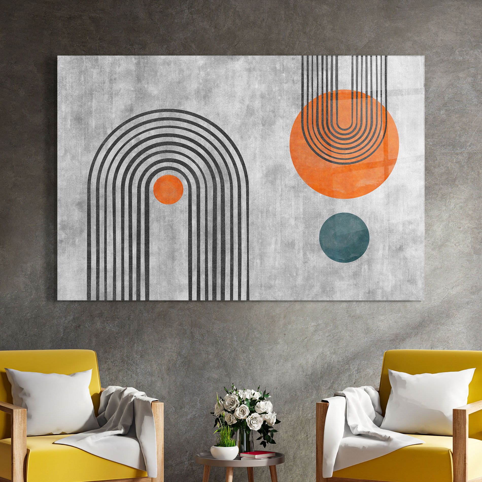 Abstract Orange Circles mockup 4