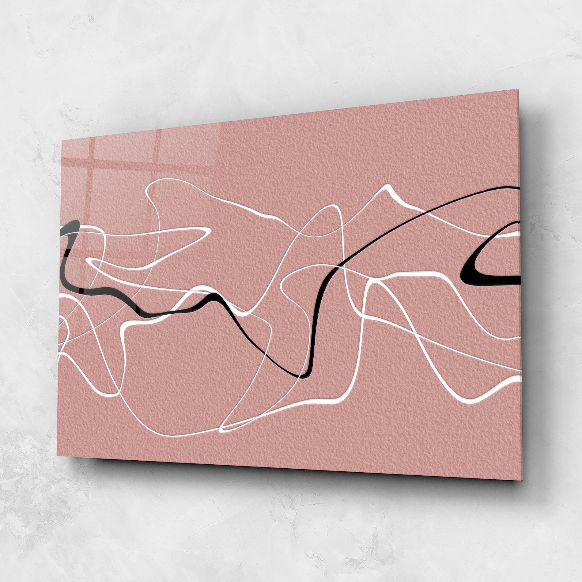 Стъклена картина Abstract Pink Painting mockup 1