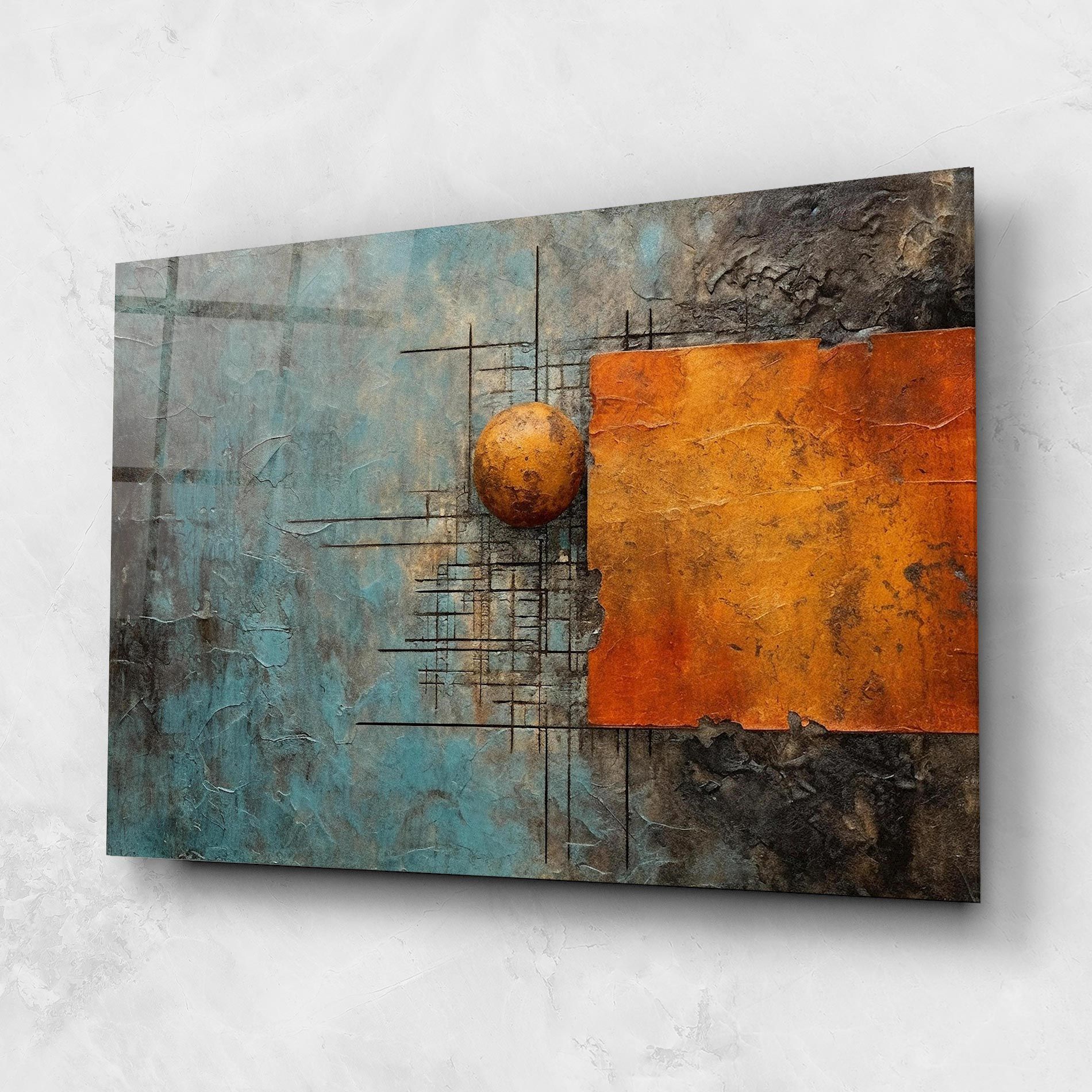 Orange Square Painting mockup 1