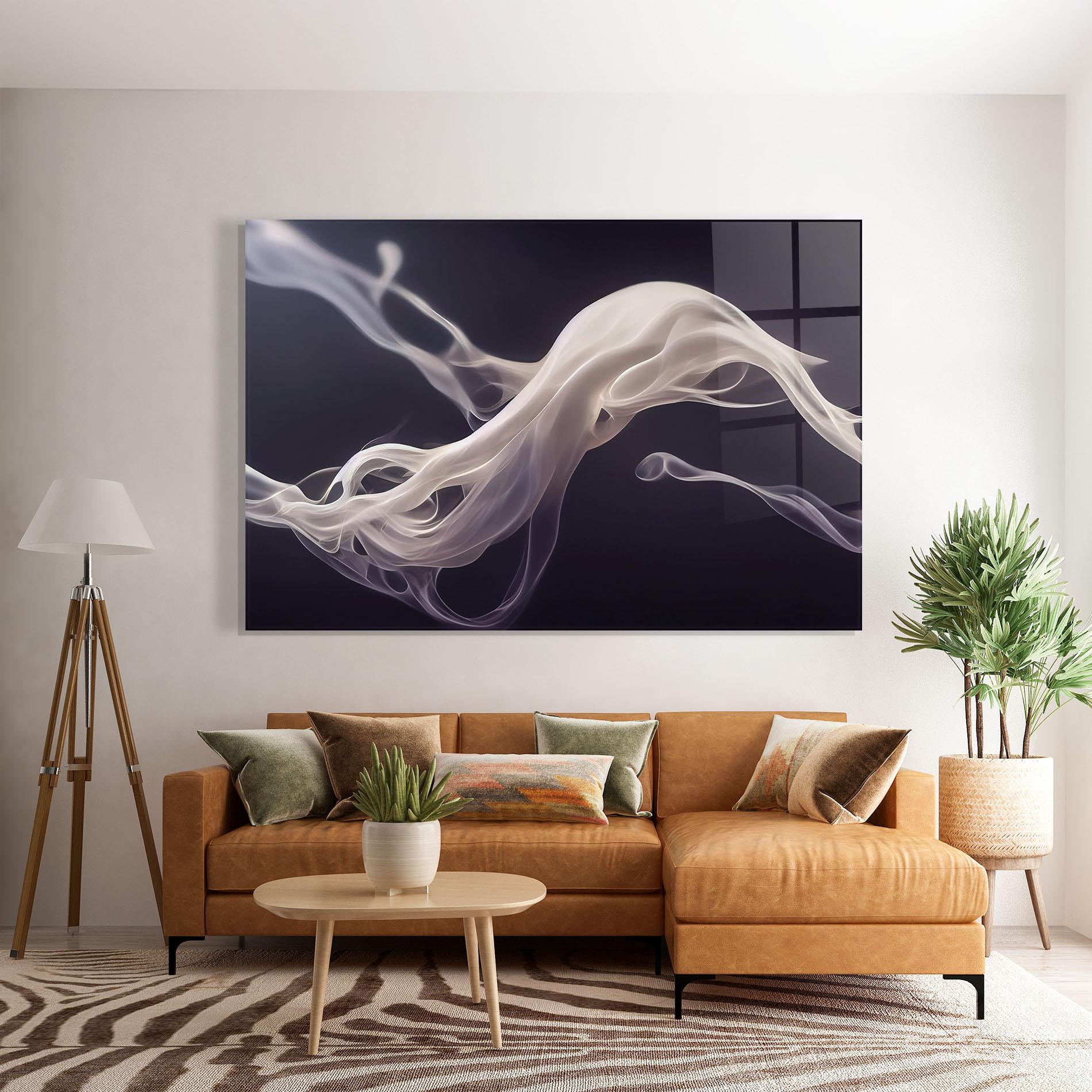 Стъклена картина Grey Smoke mockup 7