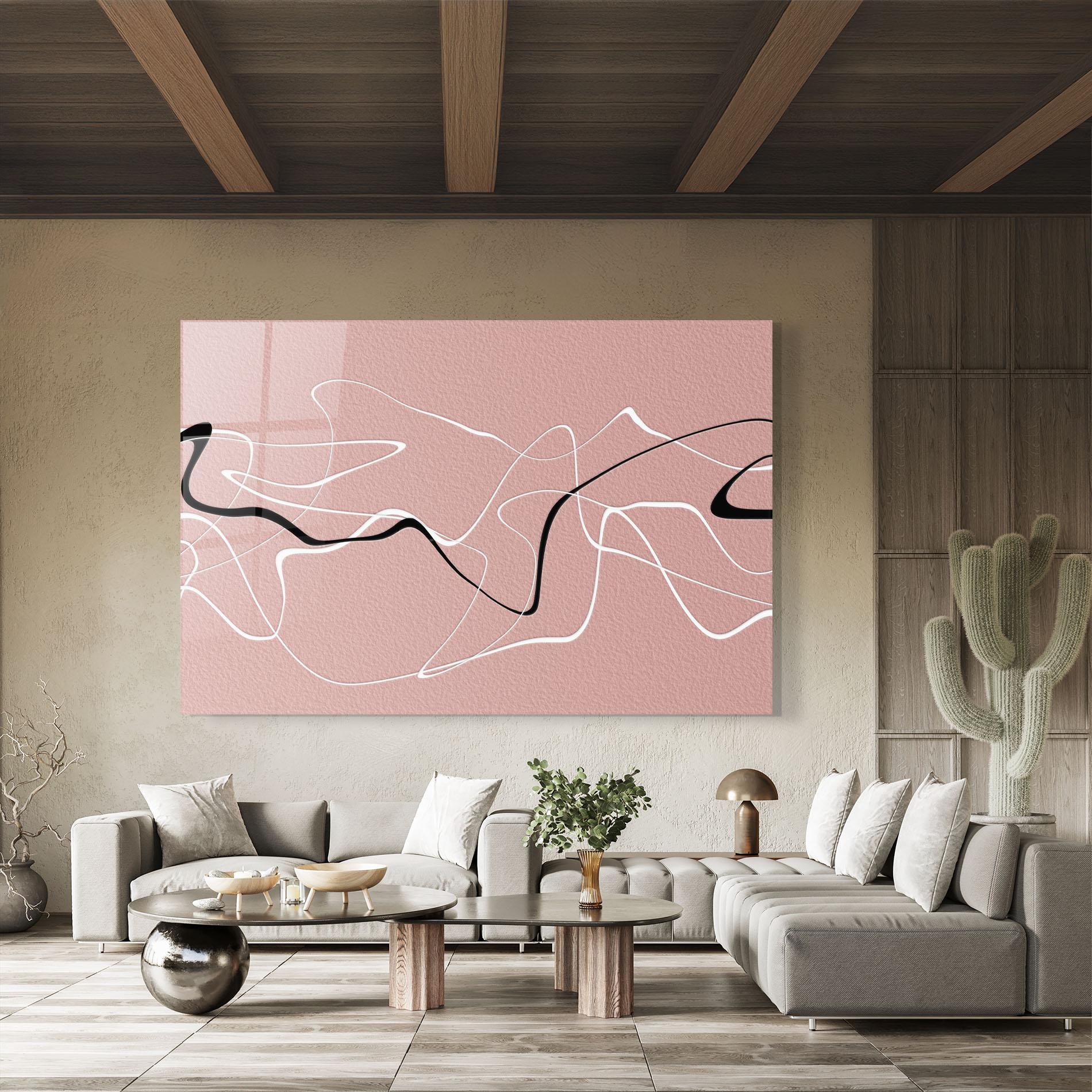 Стъклена картина Abstract Pink Painting mockup 8