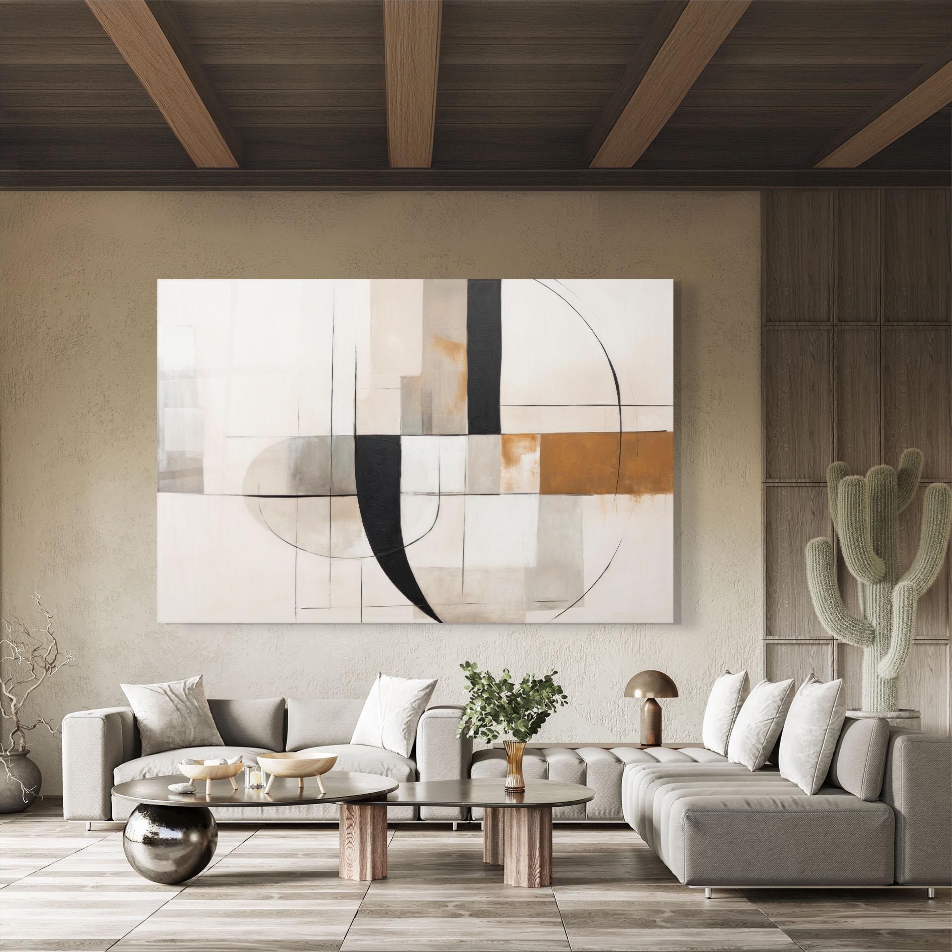 Стъклена картина Black Abstract Lines mockup 8