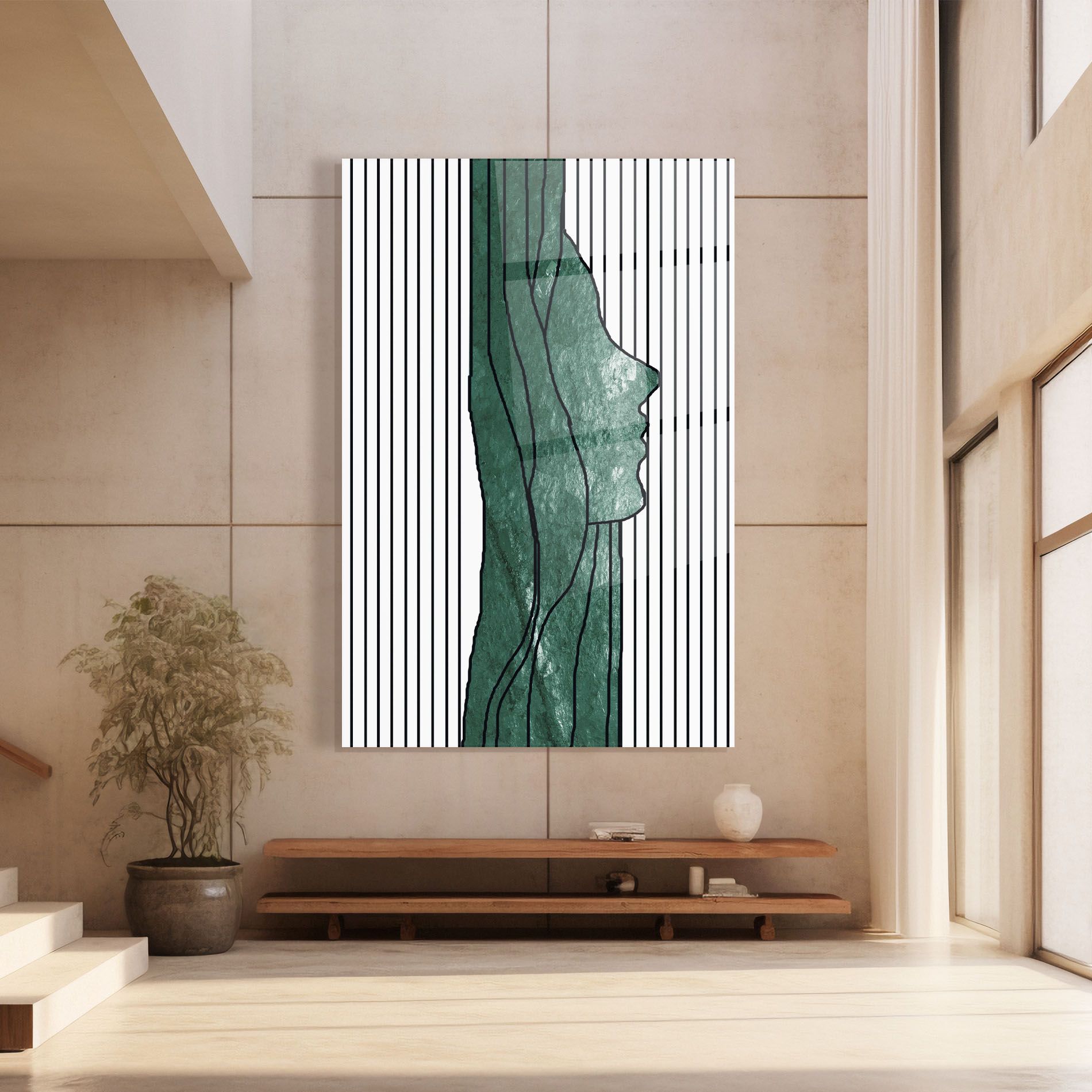 Abstract Green Face mockup 8