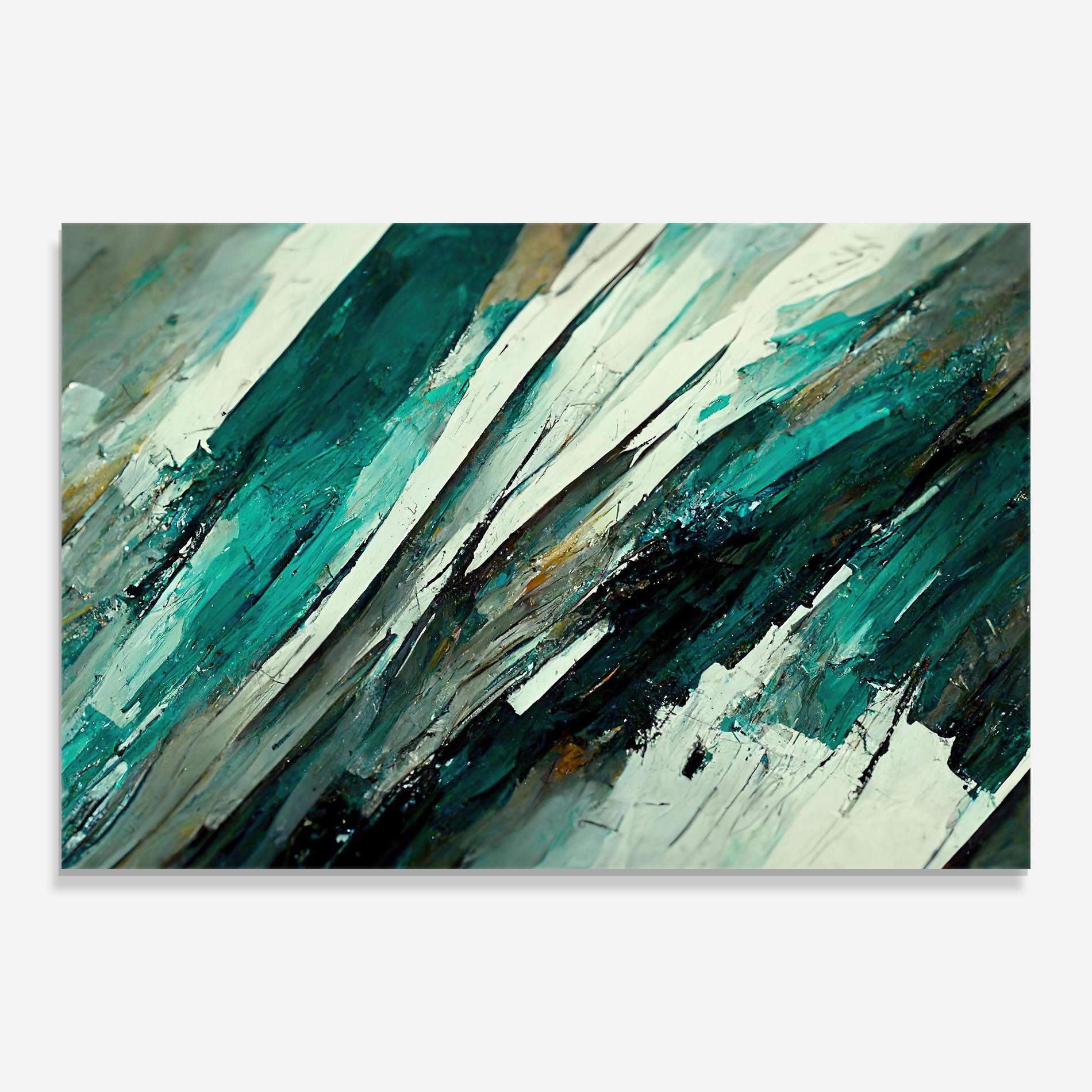 Стъклена картина Abstract Green Artwork mockup 0