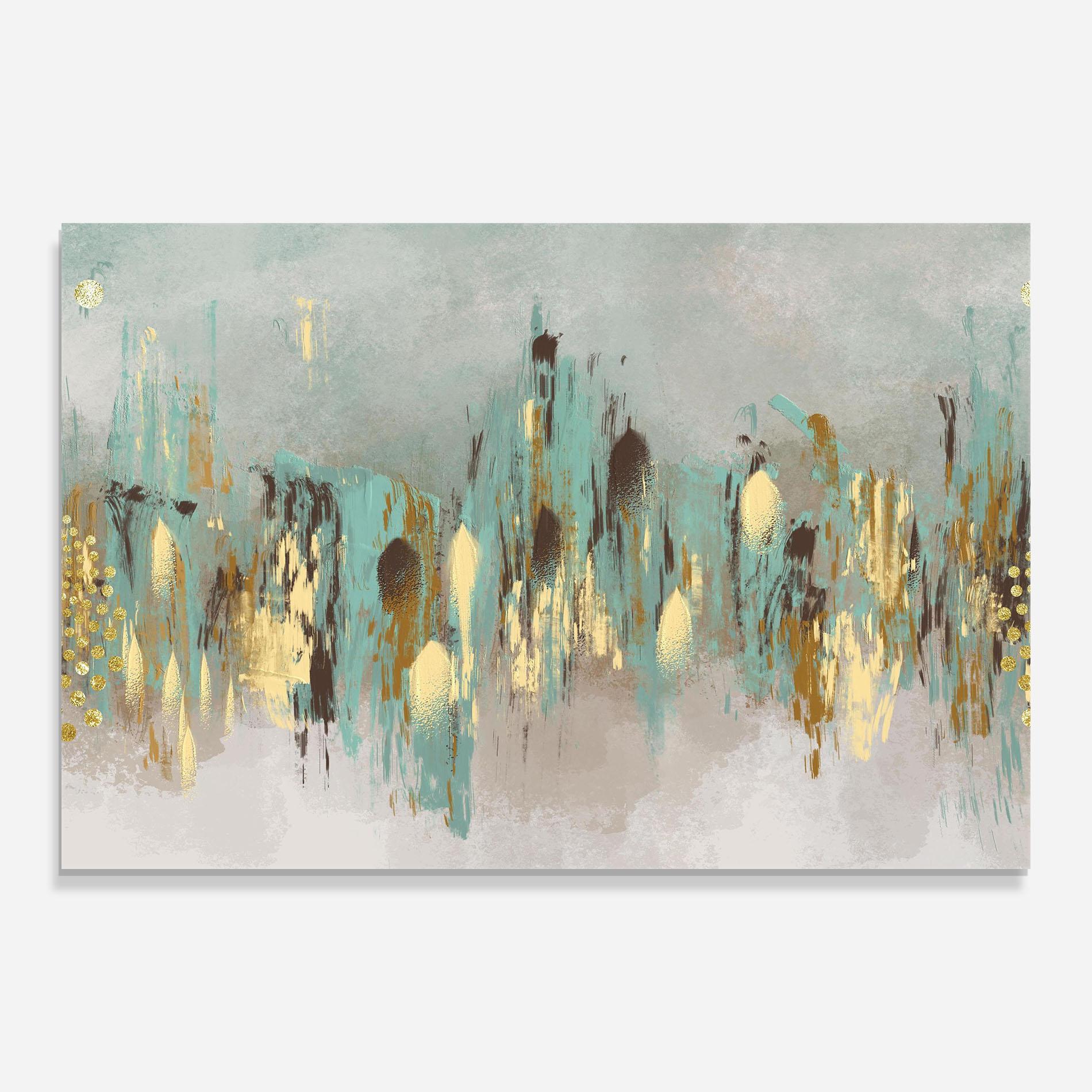 Стъклена картина Gold Spiral Points mockup 0