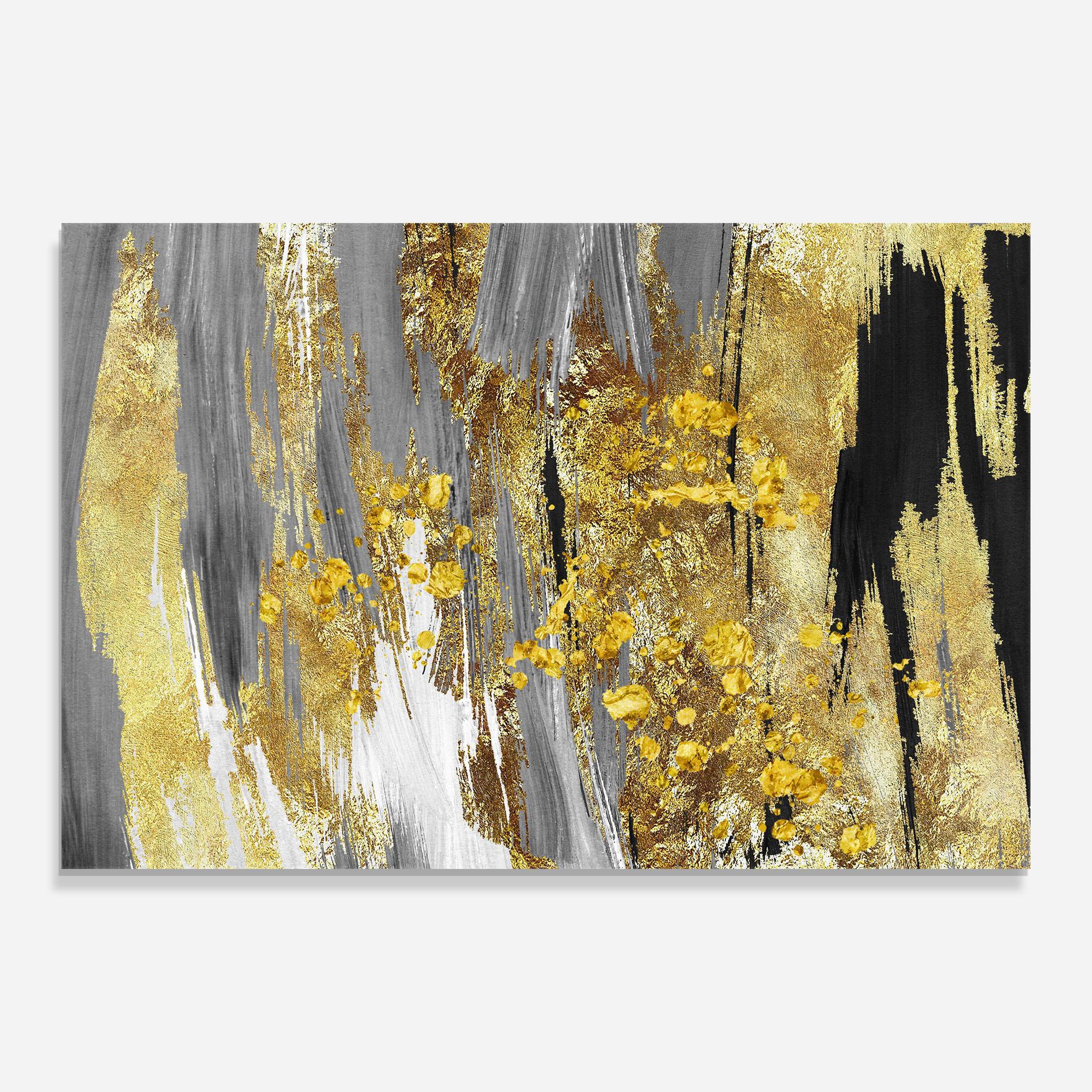 Стъклена картина Golden Grfey Lines mockup 0