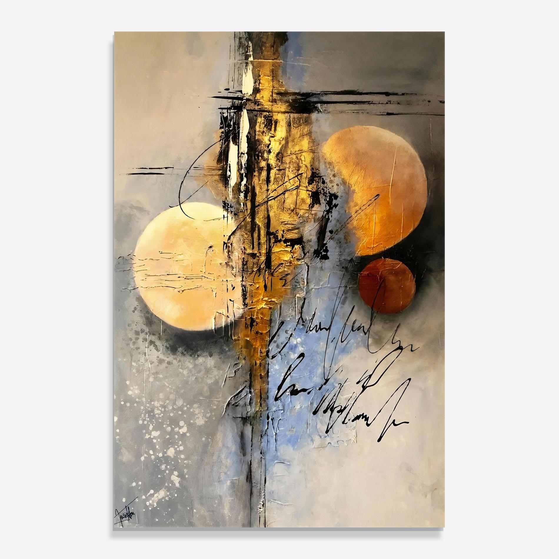 Стъклена картина Abstract Moons mockup 0