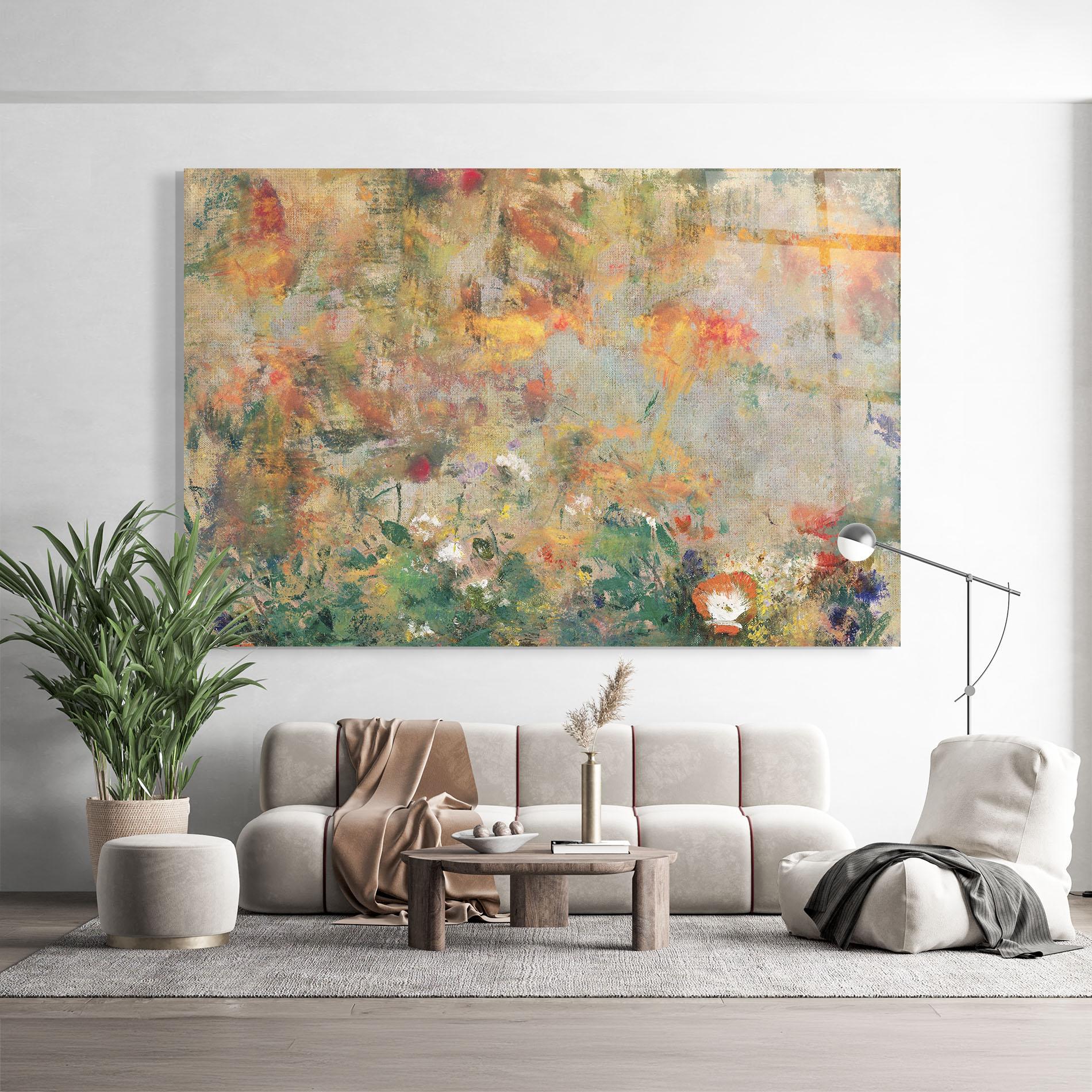 Стъклена картина Abstract Flowers mockup 9