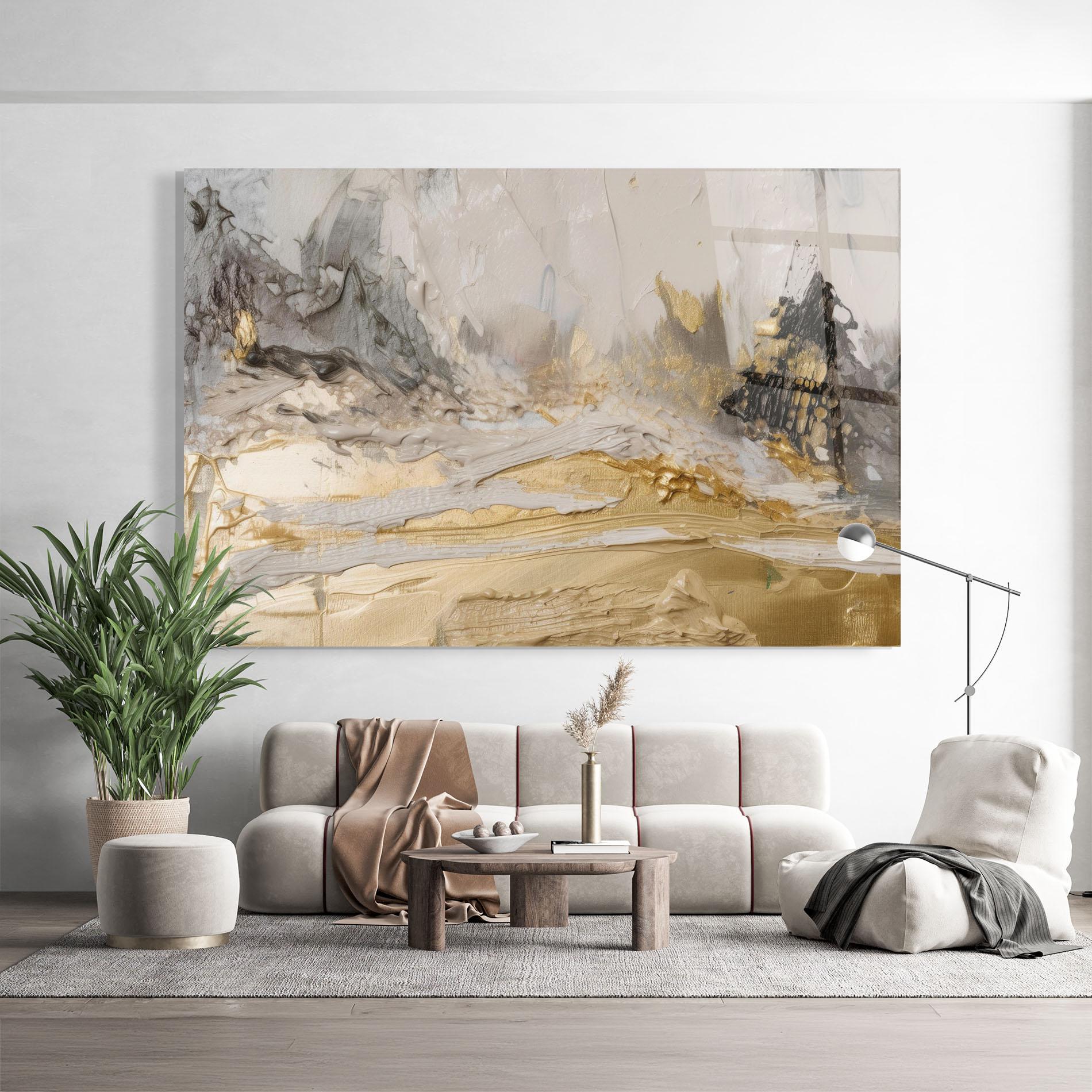 Стъклена картина Abstract White Waves mockup 9