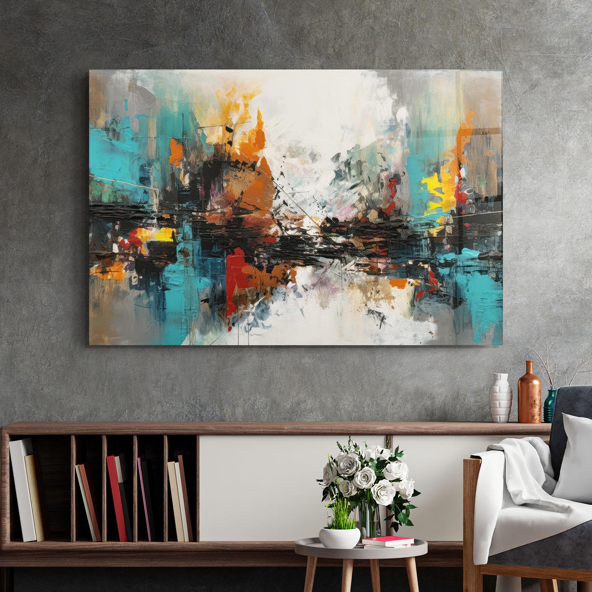 Стъклена картина Abstract City Painting mockup 2