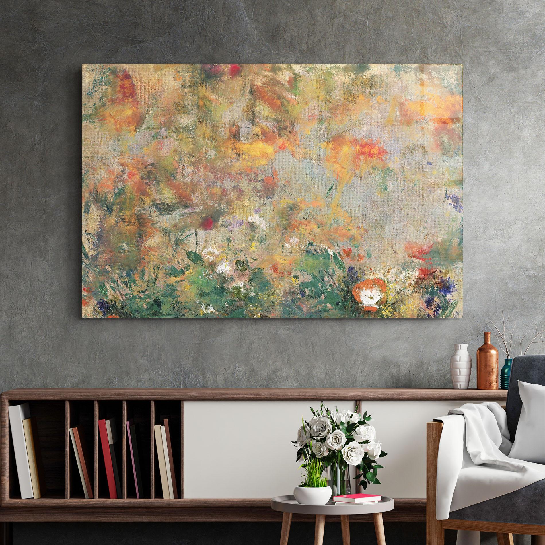 Стъклена картина Abstract Flowers mockup 2