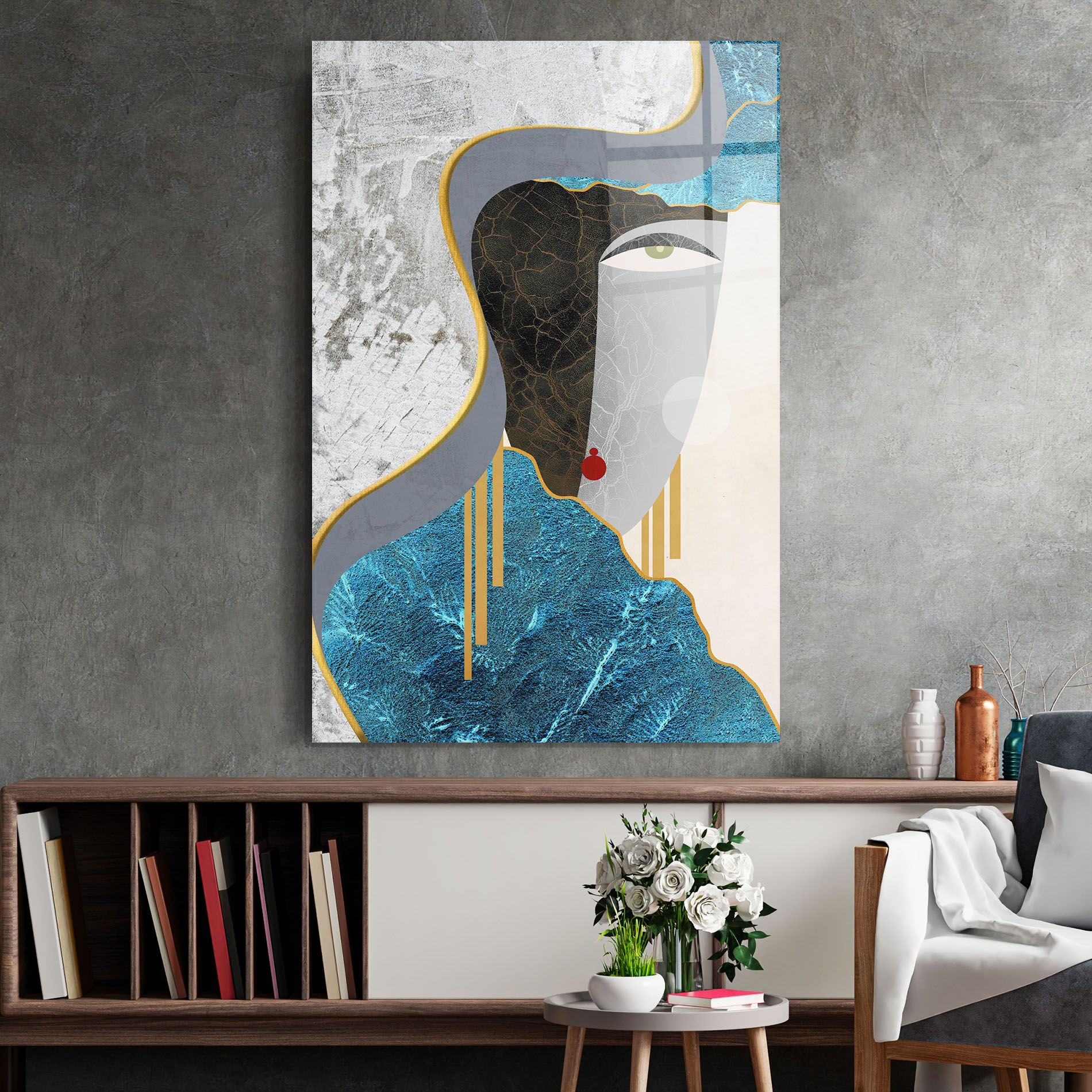 Abstract Blue Face mockup 2