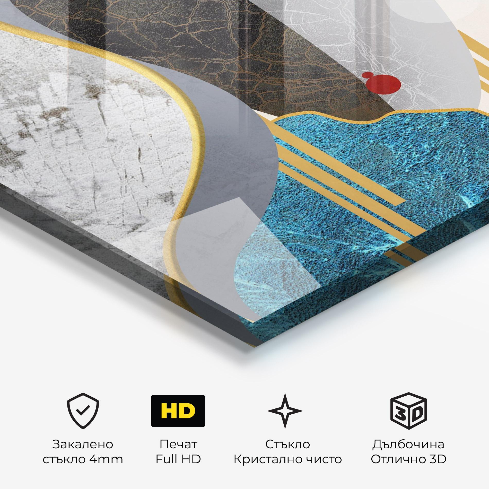 Стъклена картина Abstract Blue Face mockup 3