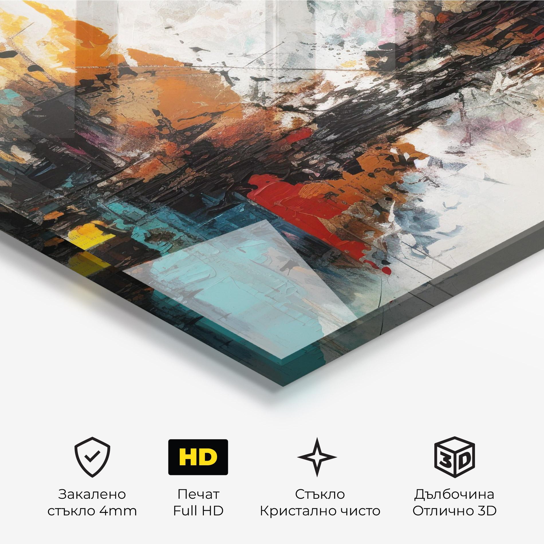 Стъклена картина Abstract City Painting mockup 3