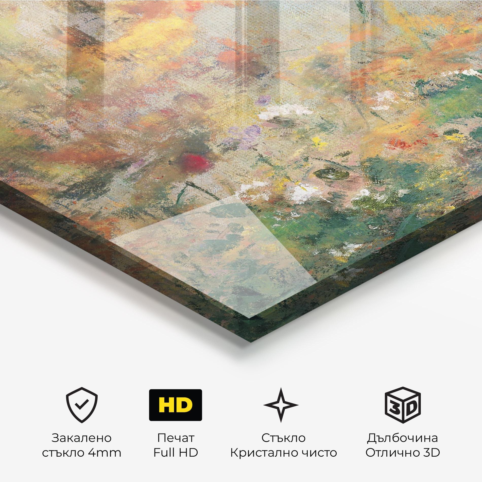 Стъклена картина Abstract Flowers mockup 3