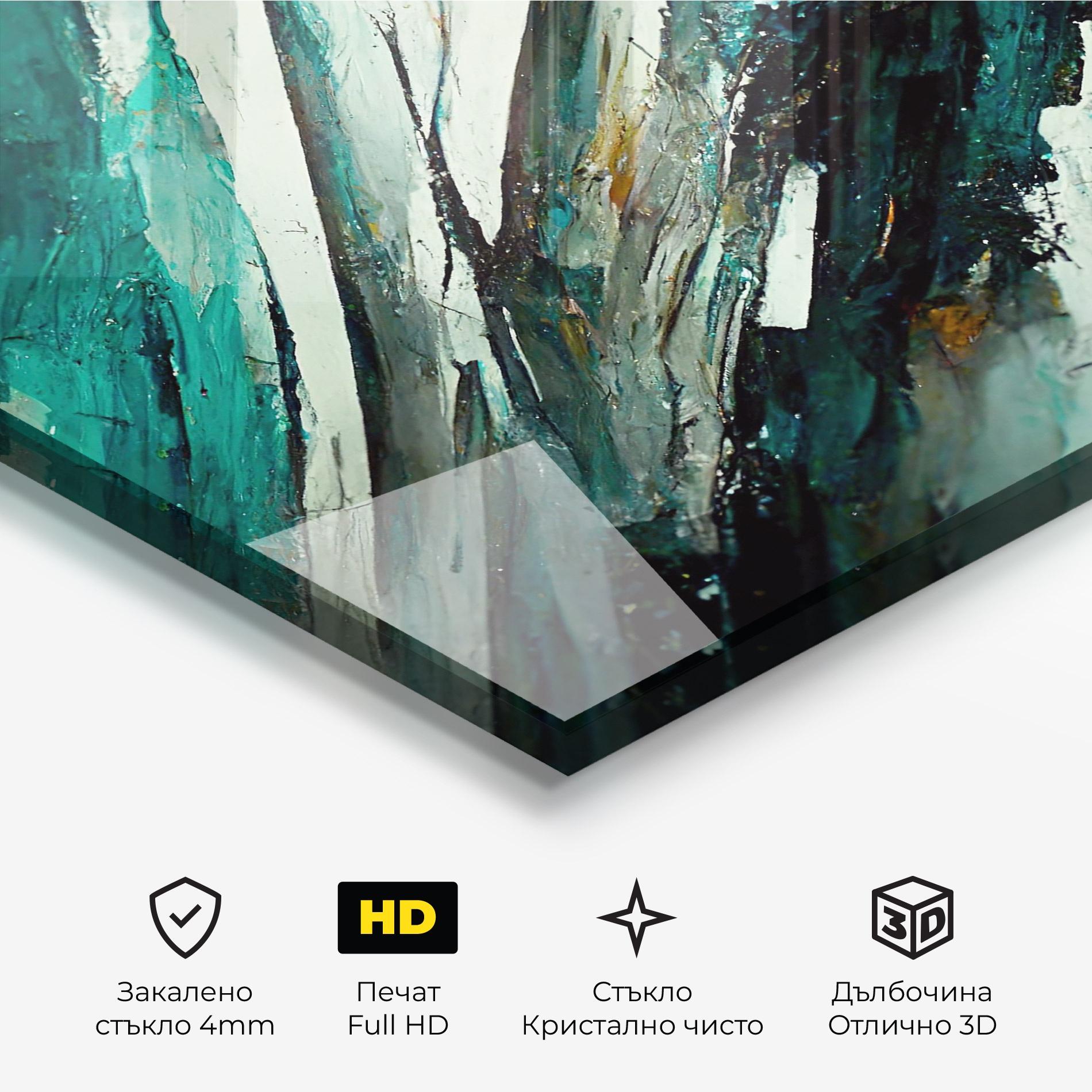 Стъклена картина Abstract Green Artwork mockup 3