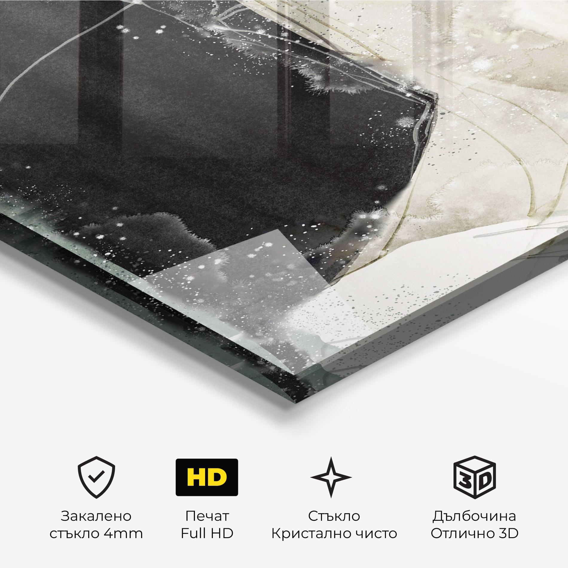 Стъклена картина Beautiful White Drops mockup 3