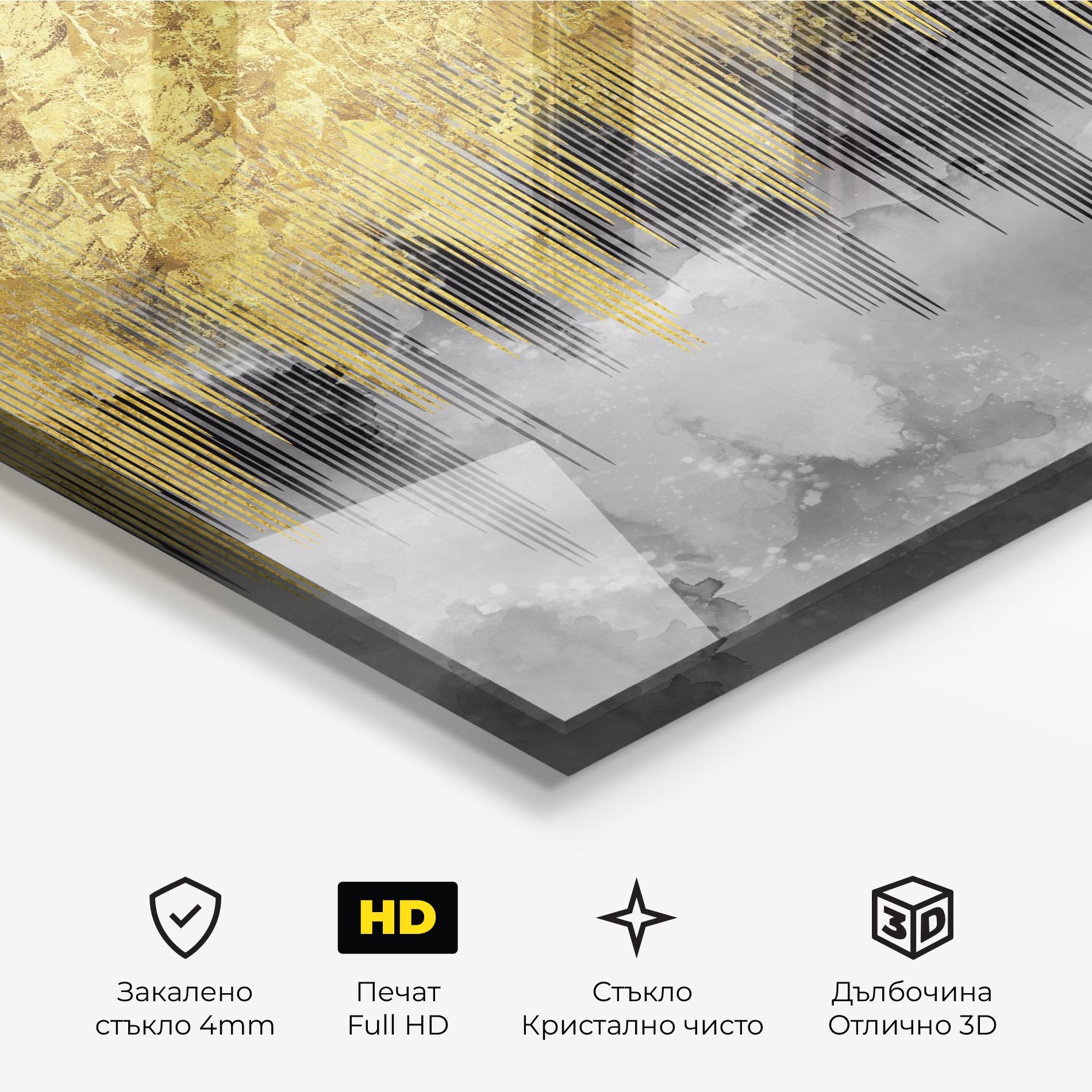 Стъклена картина Golden Grey mockup 3