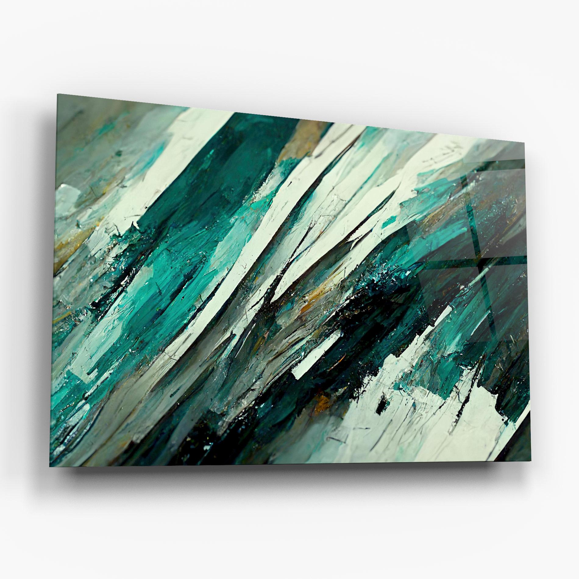 Стъклена картина Abstract Green Artwork mockup 6