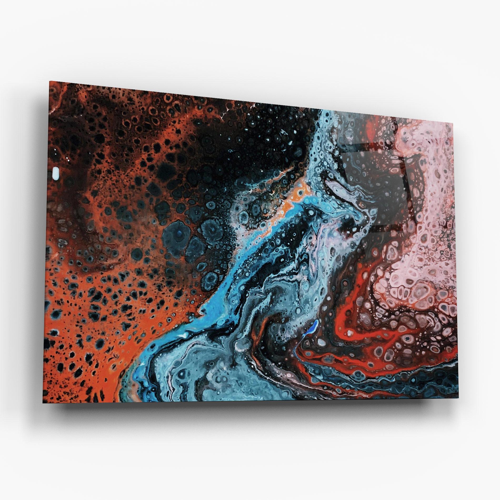 Стъклена картина Abstract Turqoise Colors mockup 6