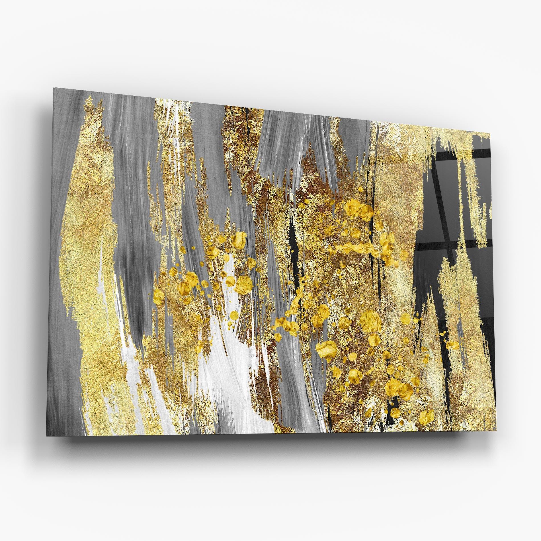 Стъклена картина Golden Grfey Lines mockup 6