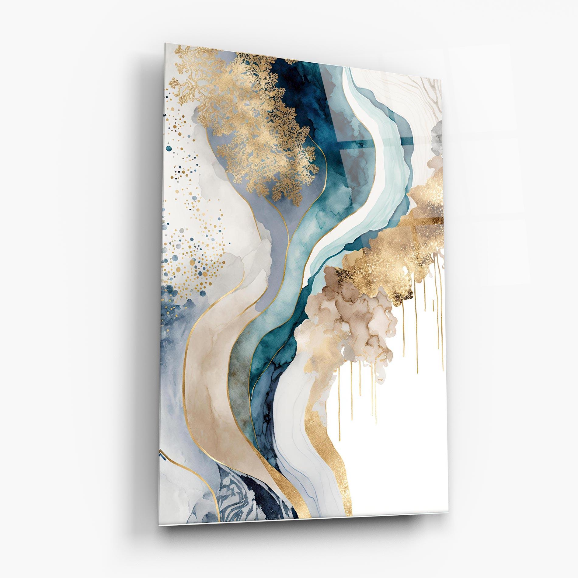 Стъклена картина Light Blue Waves mockup 6