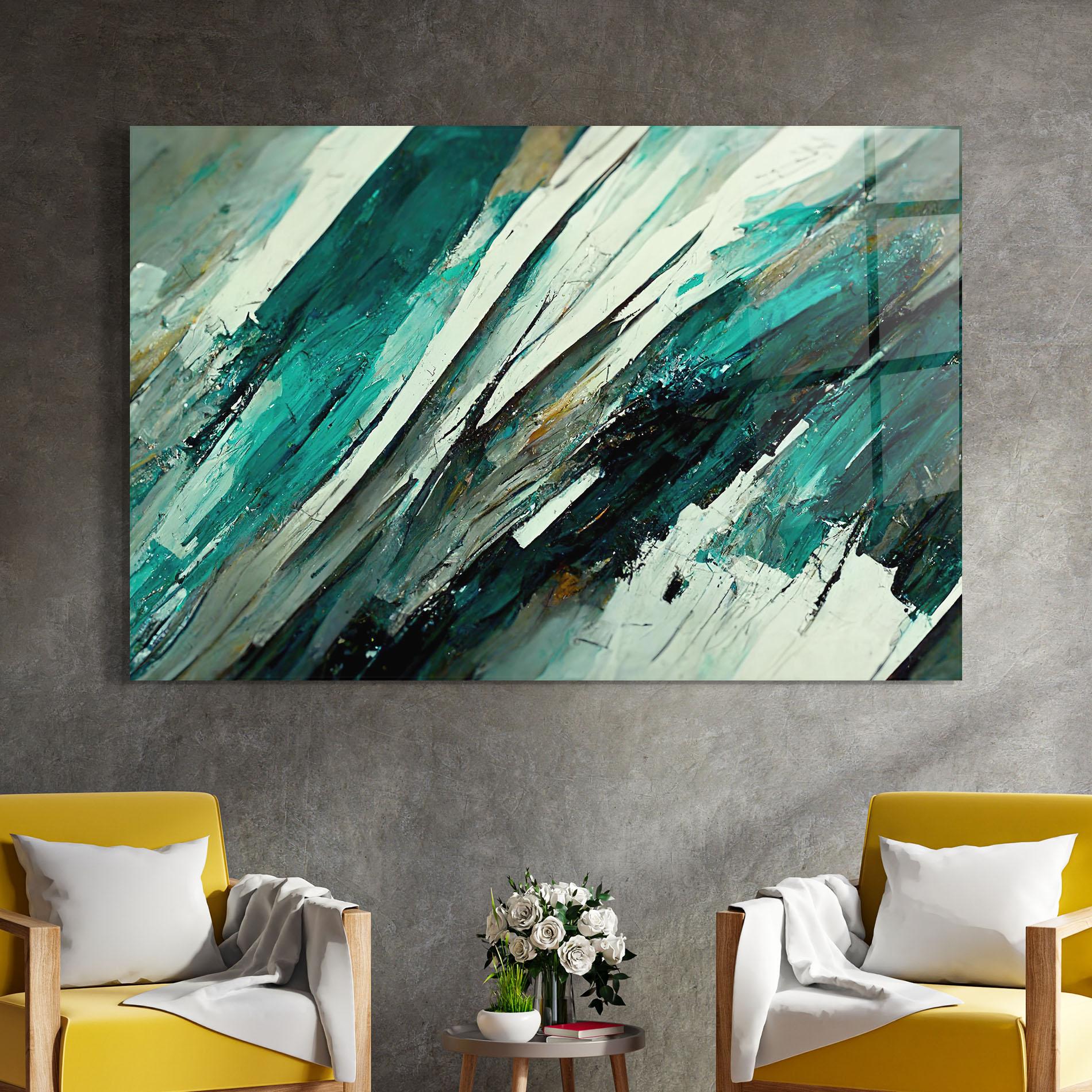 Стъклена картина Abstract Green Artwork mockup 4