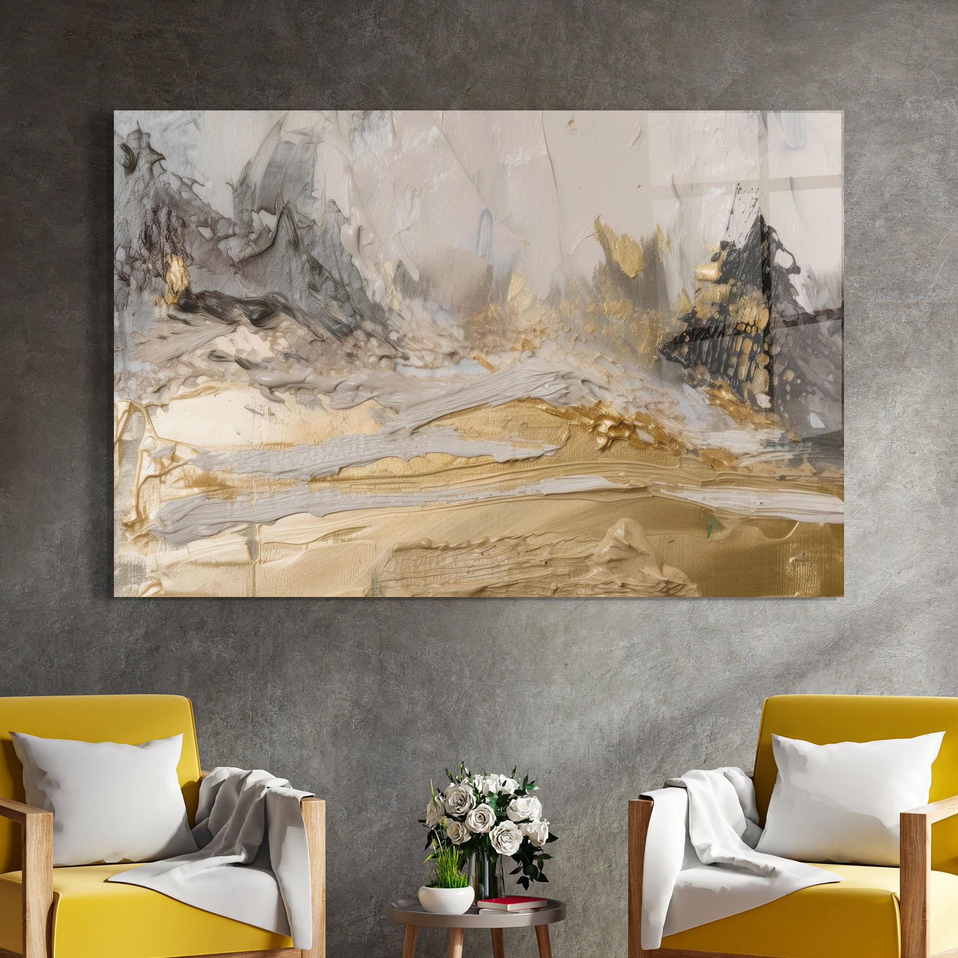 Стъклена картина Abstract White Waves mockup 4