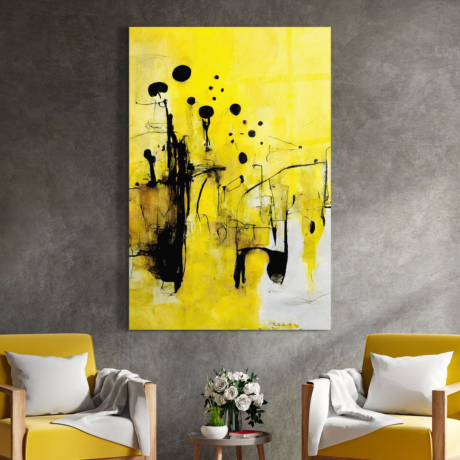 Abstract Black Yellow mockup 4