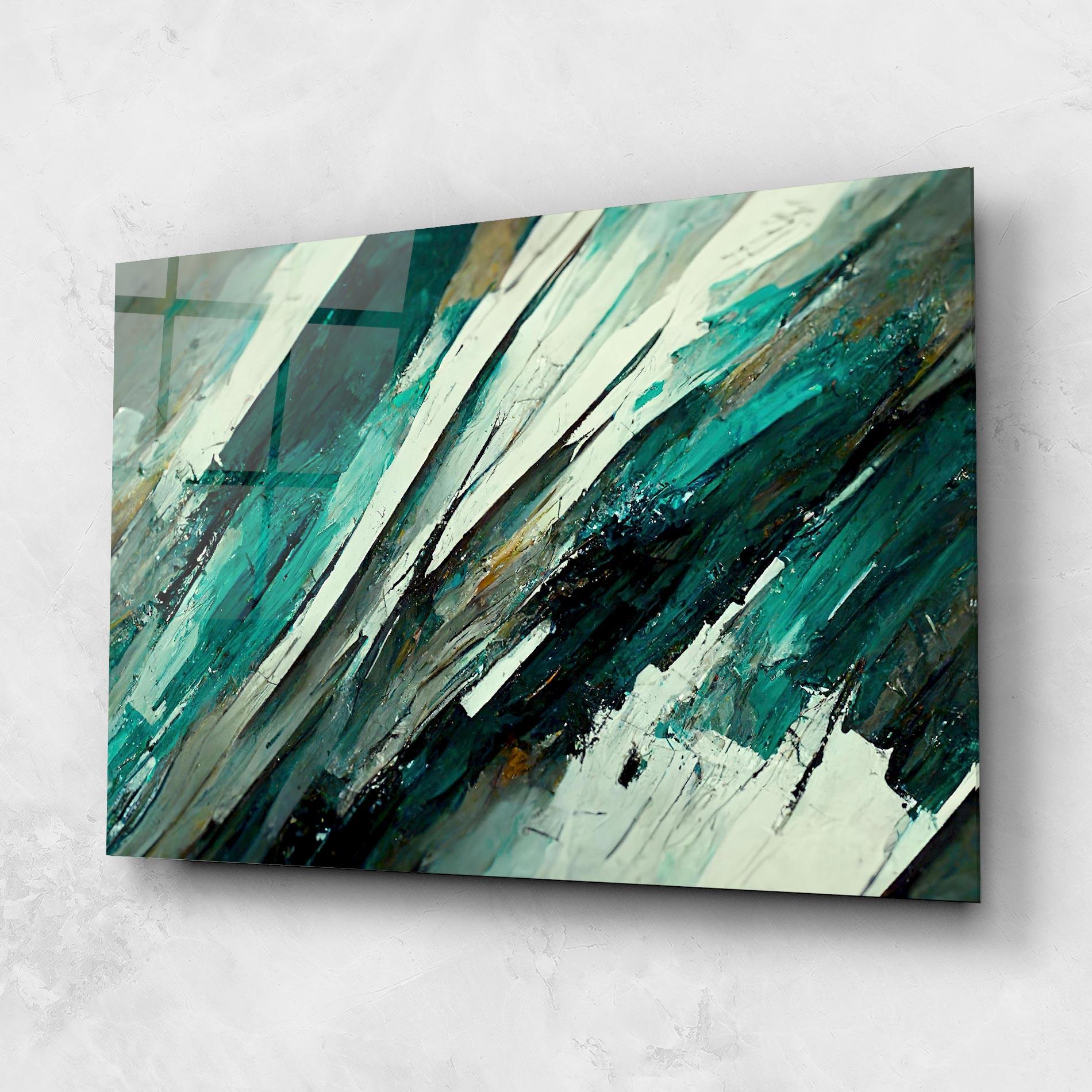 Стъклена картина Abstract Green Artwork mockup 1