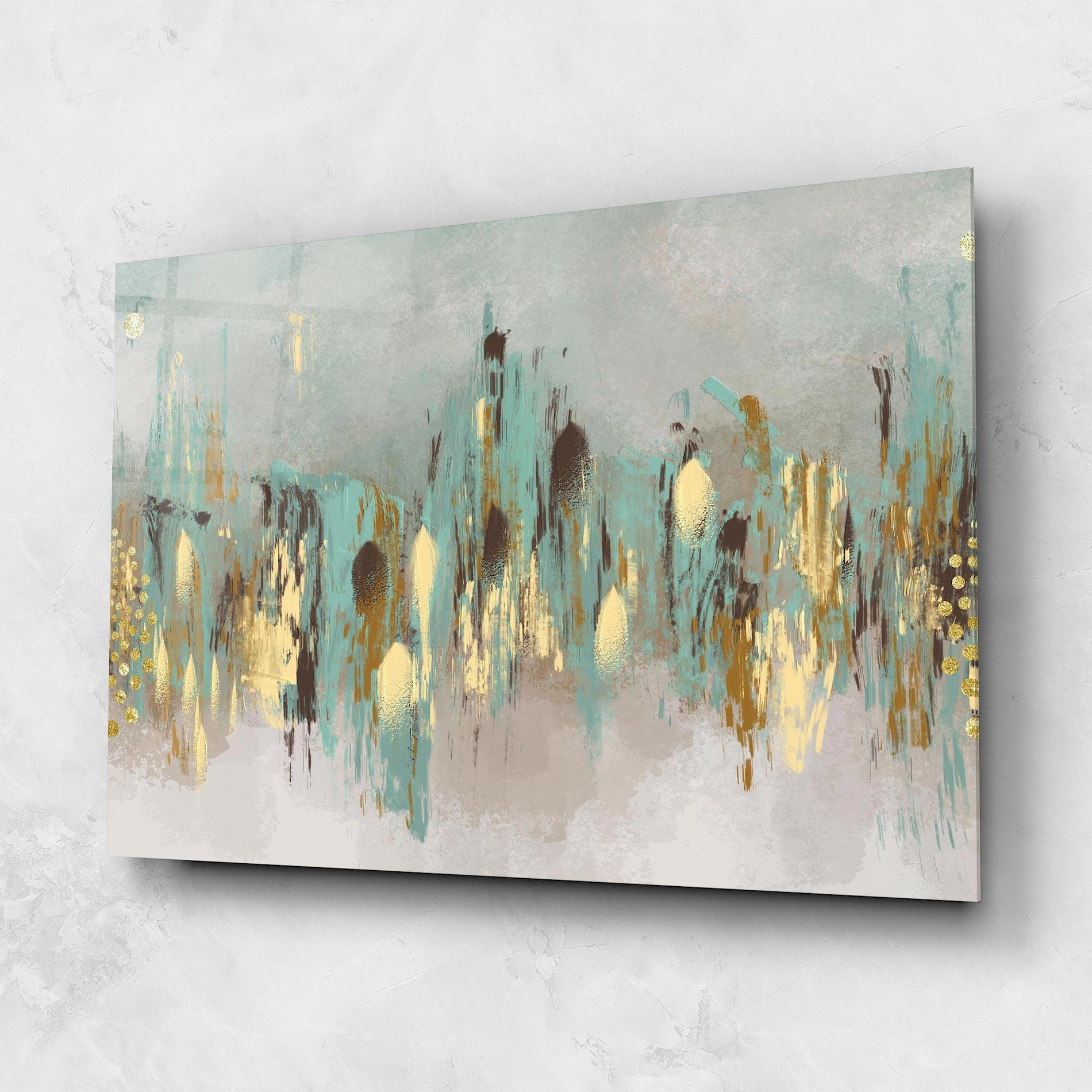 Стъклена картина Gold Spiral Points mockup 1