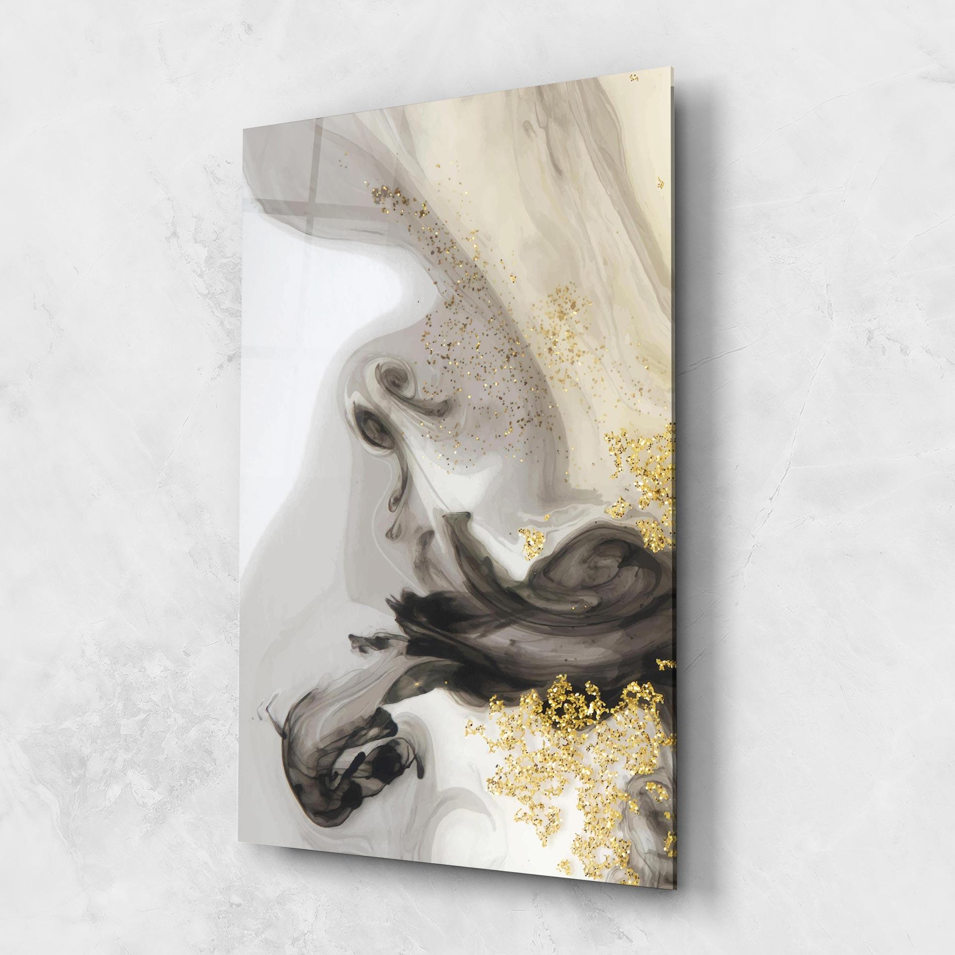 Стъклена картина Gold Glitter Watercolor mockup 1