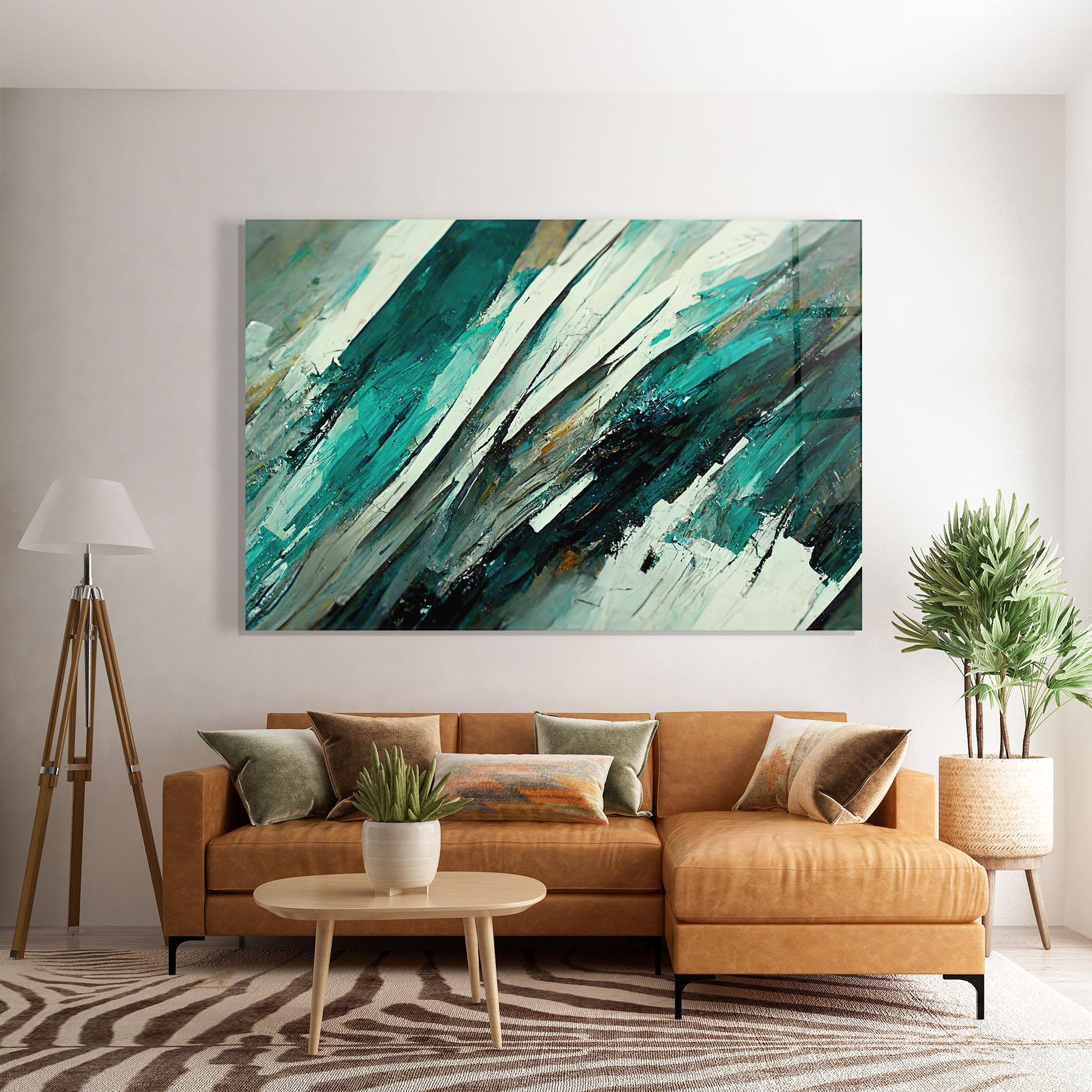 Стъклена картина Abstract Green Artwork mockup 7